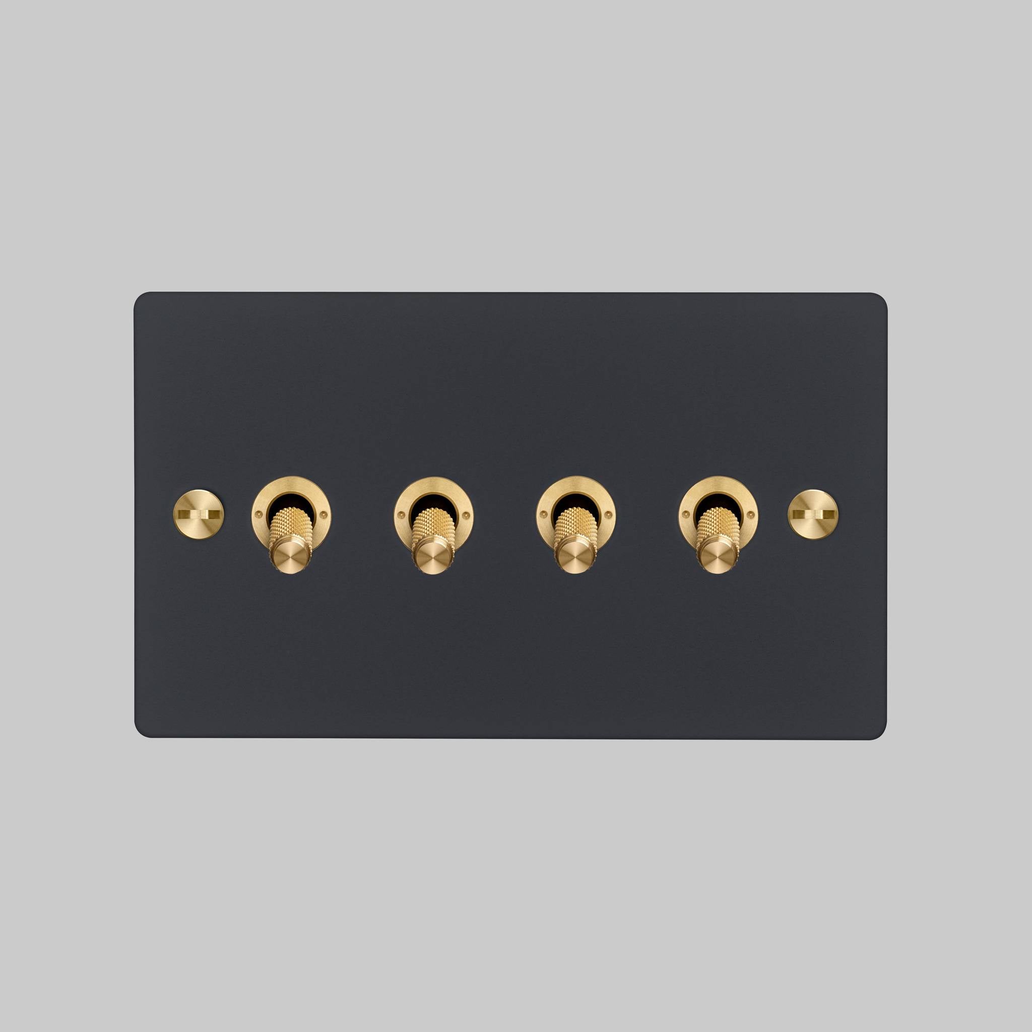 Buster + Punch 4G 2-Way Toggle Switch - Black Back Plate & Cross Knurl