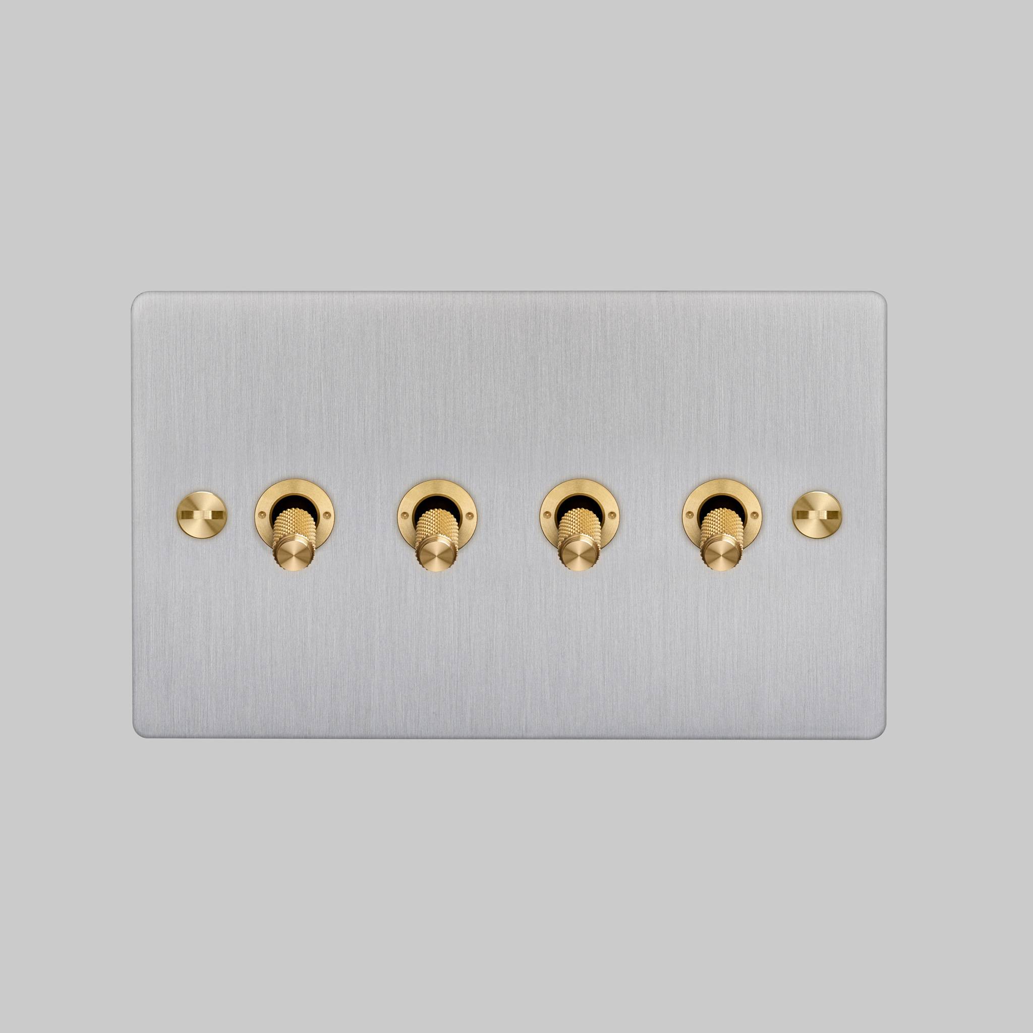 Buster + Punch 4G 2-Way Toggle Switch - Steel Back Plate & Cross Knurl