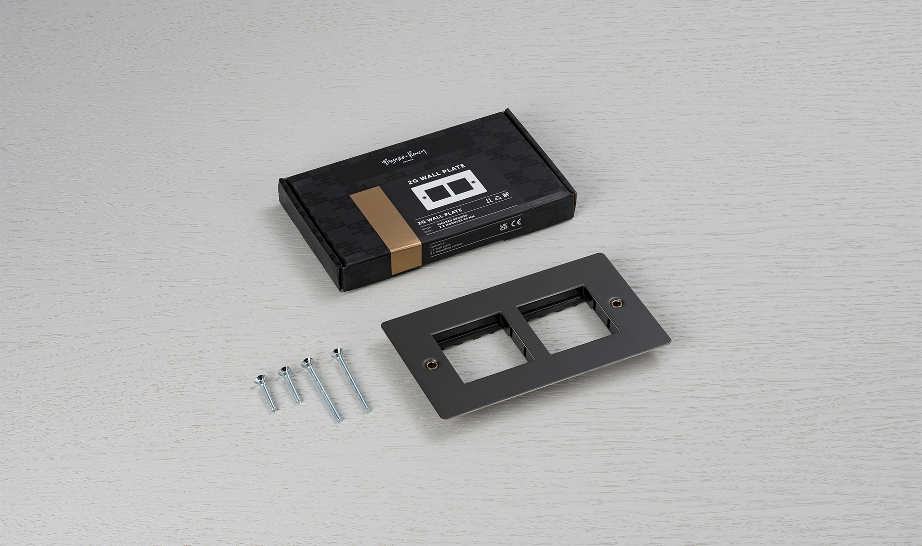 Buster + Punch 2G Wall Plate for 2 x 45mm Modules