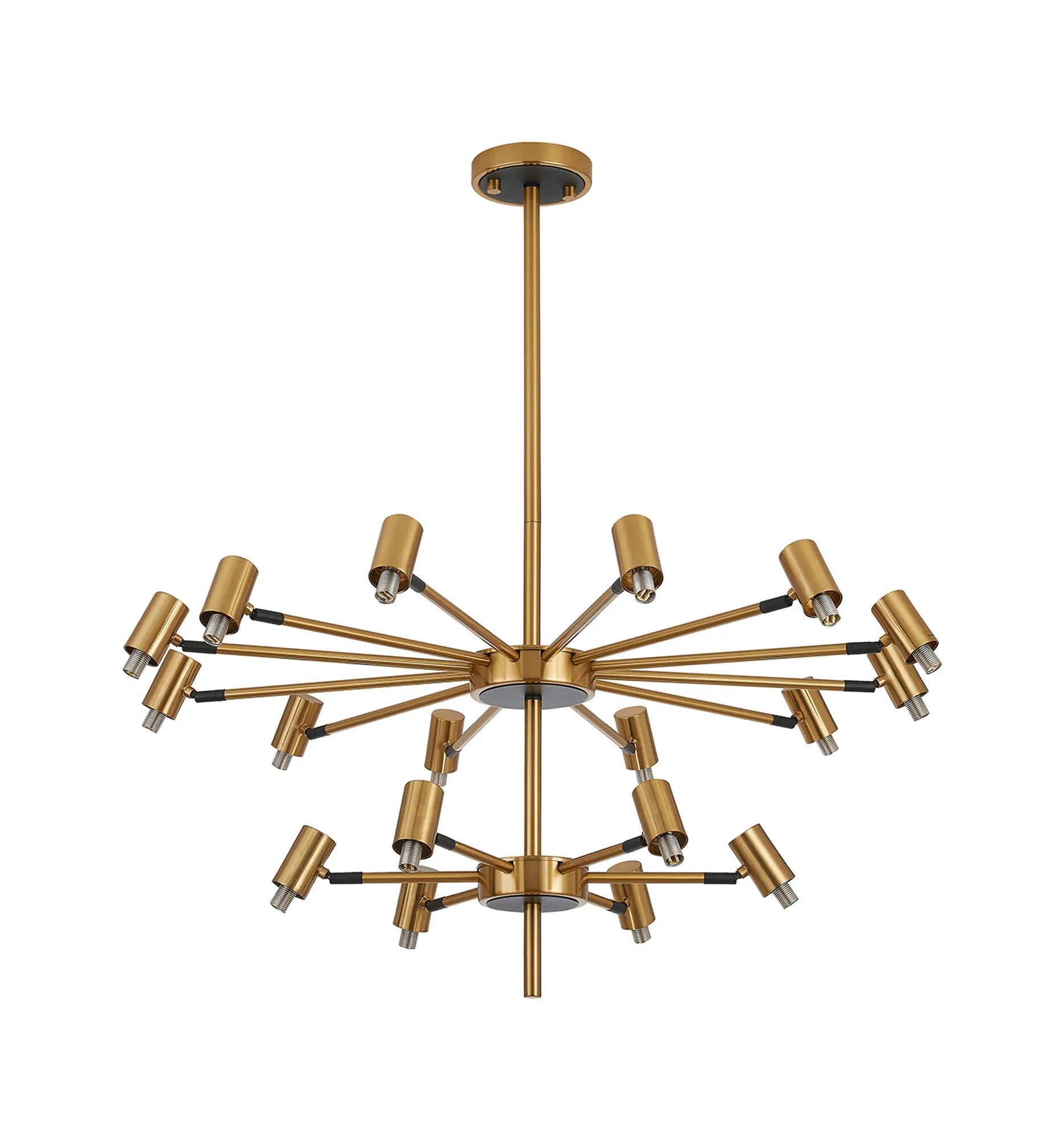 Bradley Fixed Pendant & Semi Flush Adjustable Arms 18 Light - Brass & Black