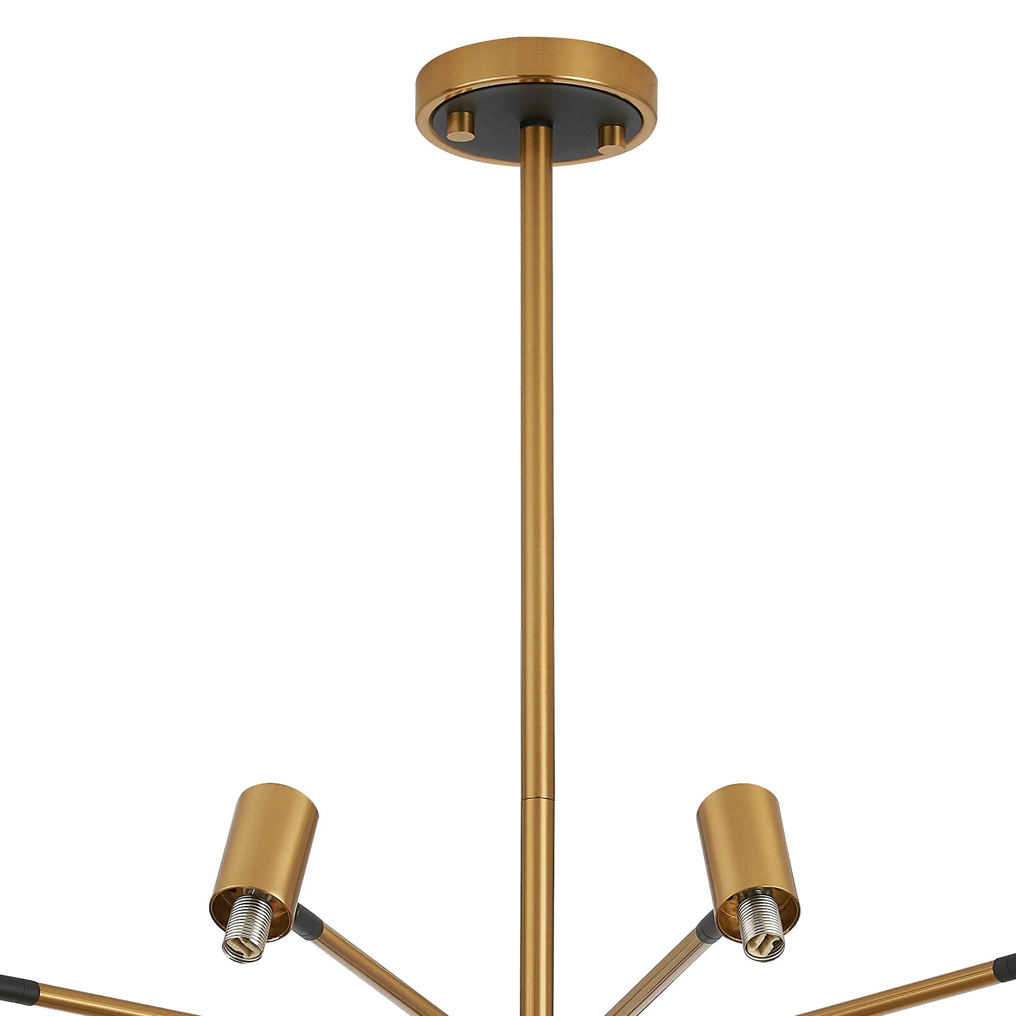 Bradley Fixed Pendant & Semi Flush Adjustable Arms 18 Light - Brass & Black