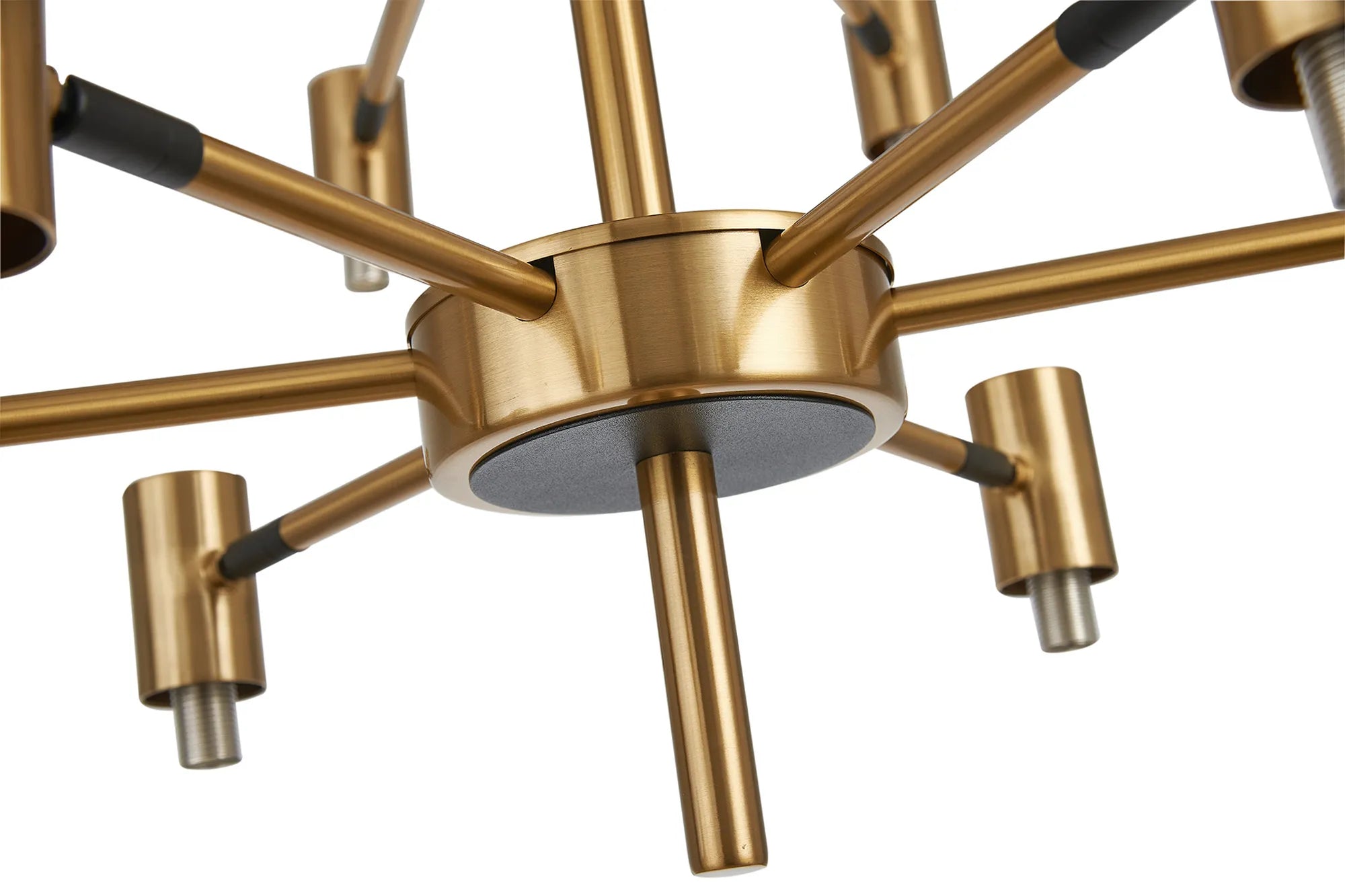 Bradley Fixed Pendant & Semi Flush Adjustable Arms 18 Light - Brass & Black