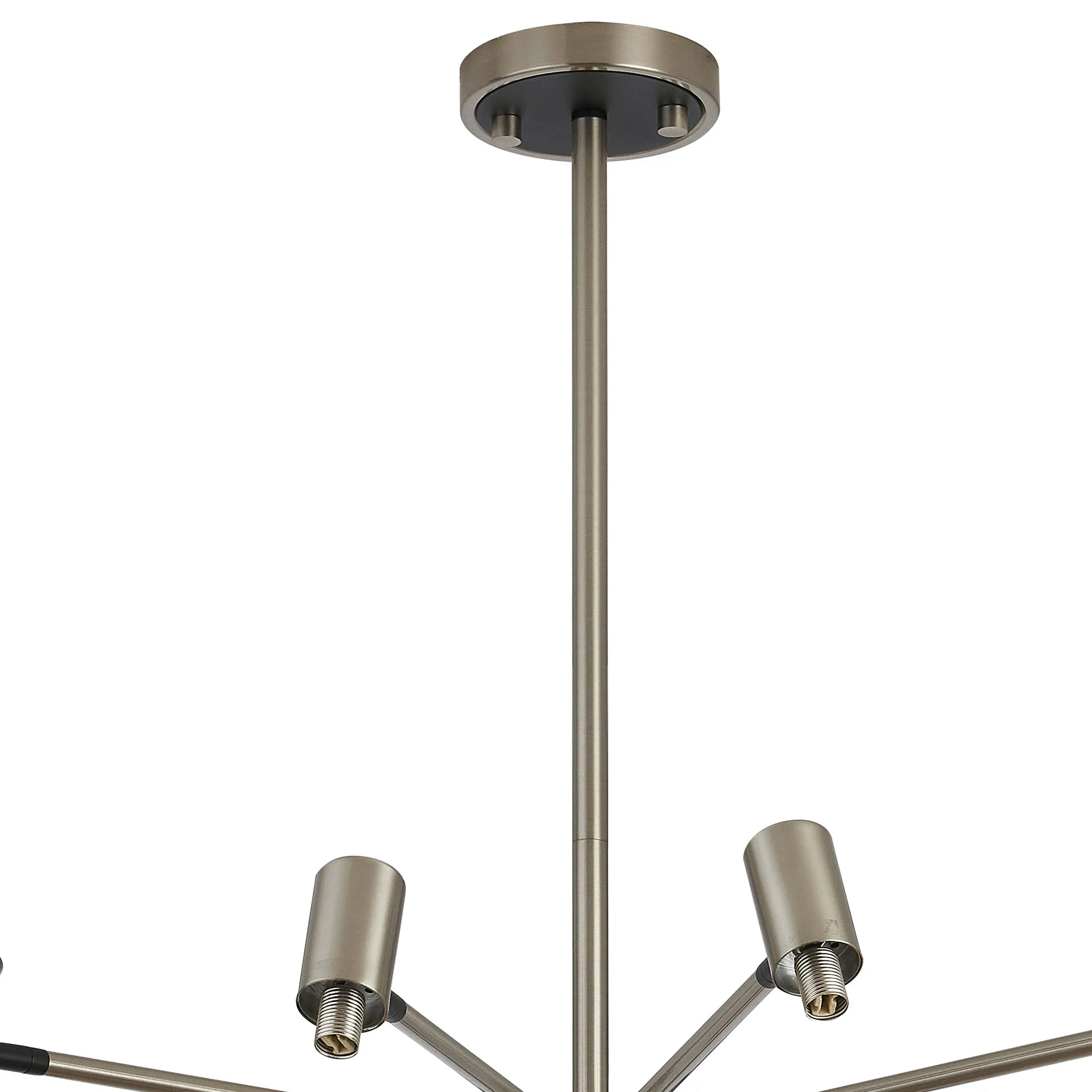 Bradley Fixed Pendant & Semi Flush Adjustable Arms 18 Light - Satin Nickel & Black