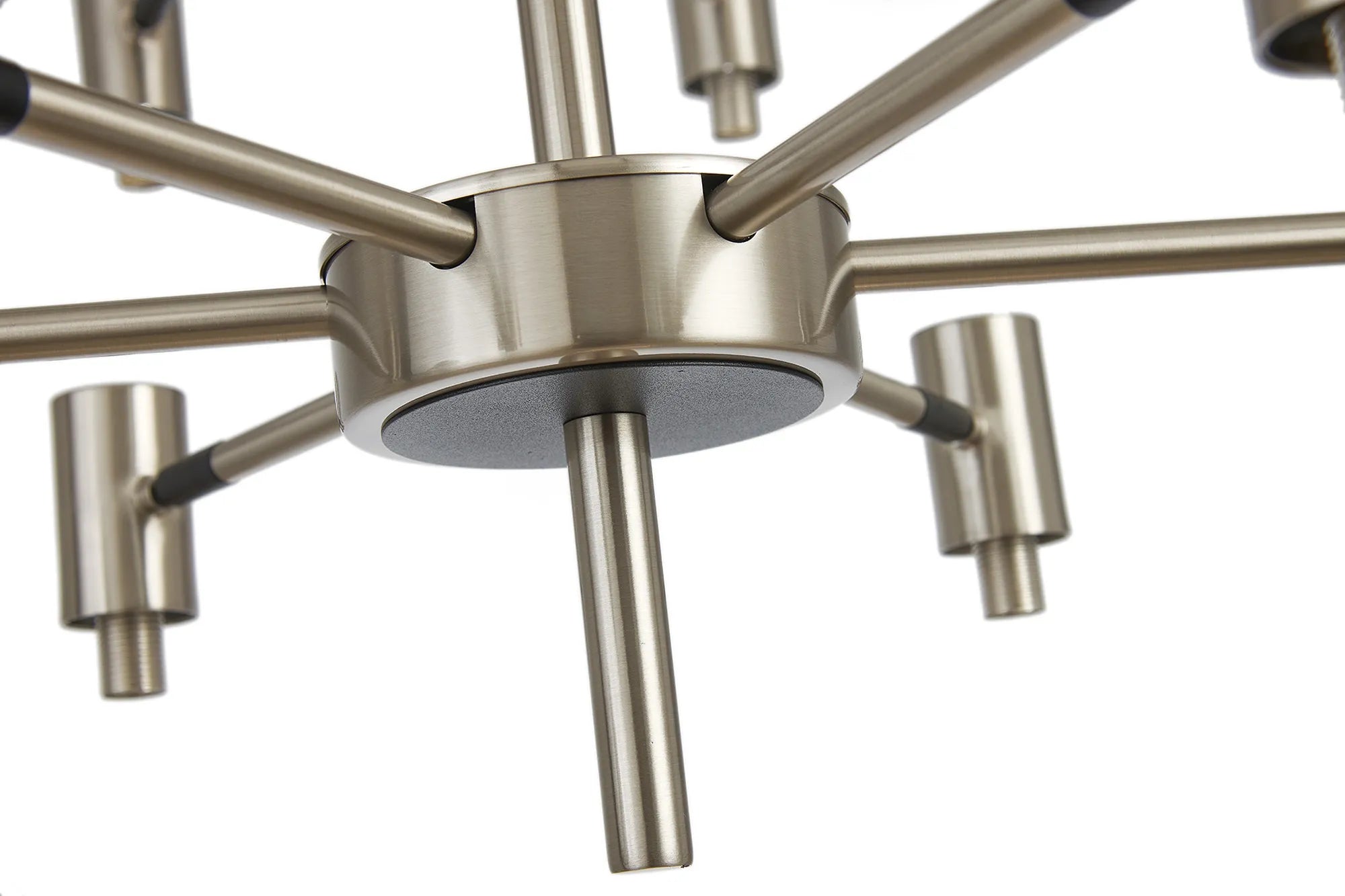 Bradley Fixed Pendant & Semi Flush Adjustable Arms 18 Light - Satin Nickel & Black