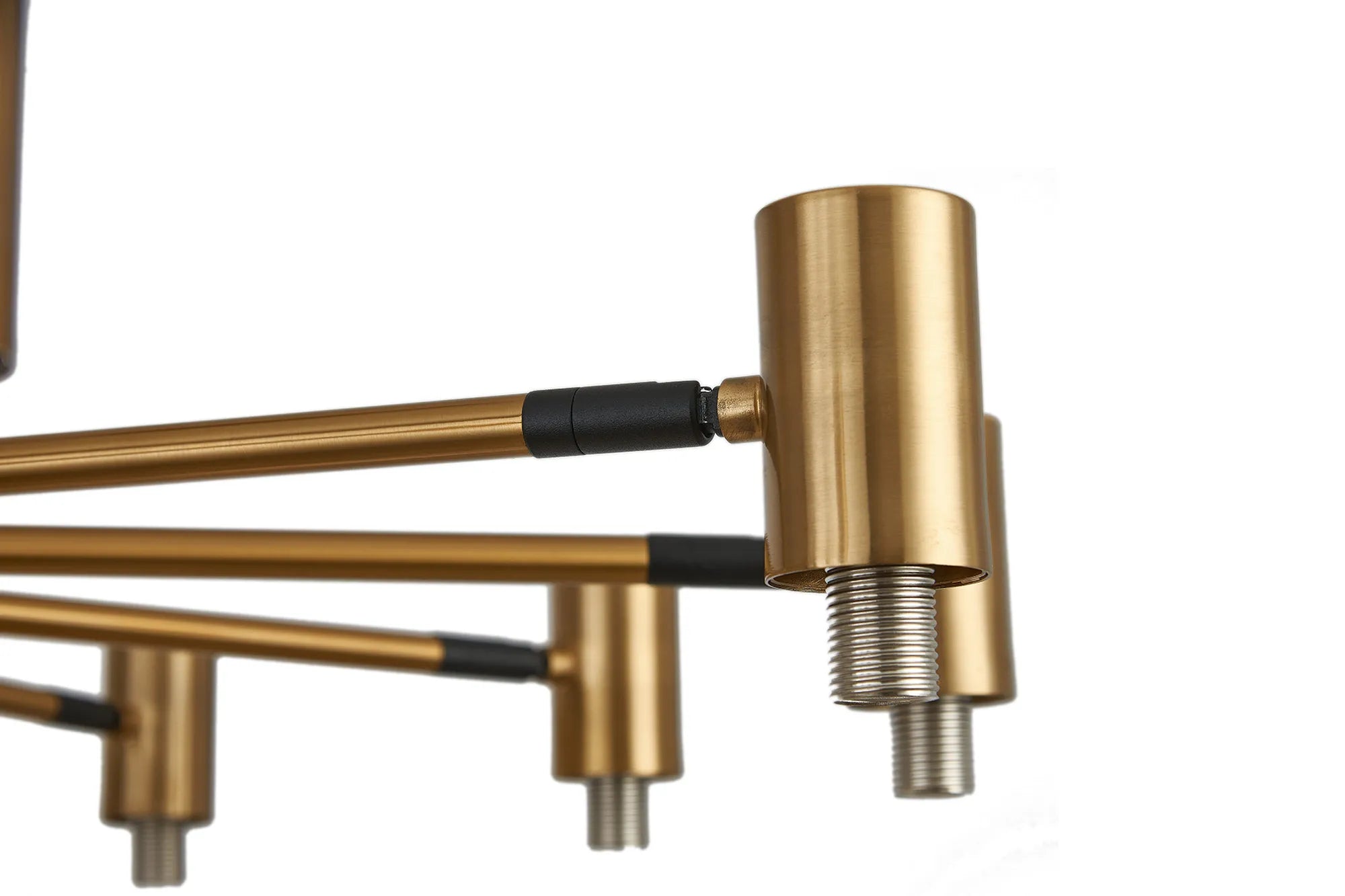 Bradley Fixed Pendant & Semi Flush Adjustable Arms 12 Light - Brass & Black