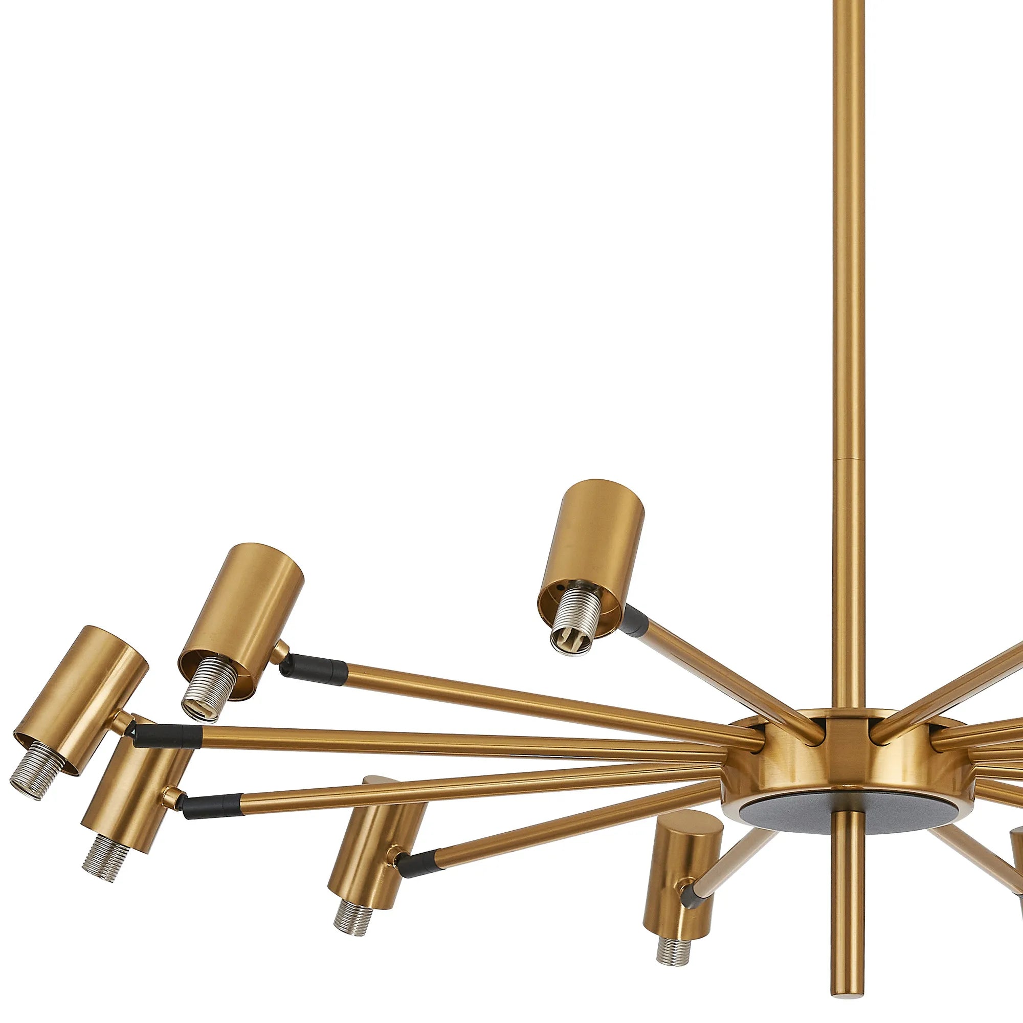 Bradley Fixed Pendant & Semi Flush Adjustable Arms 12 Light - Brass & Black
