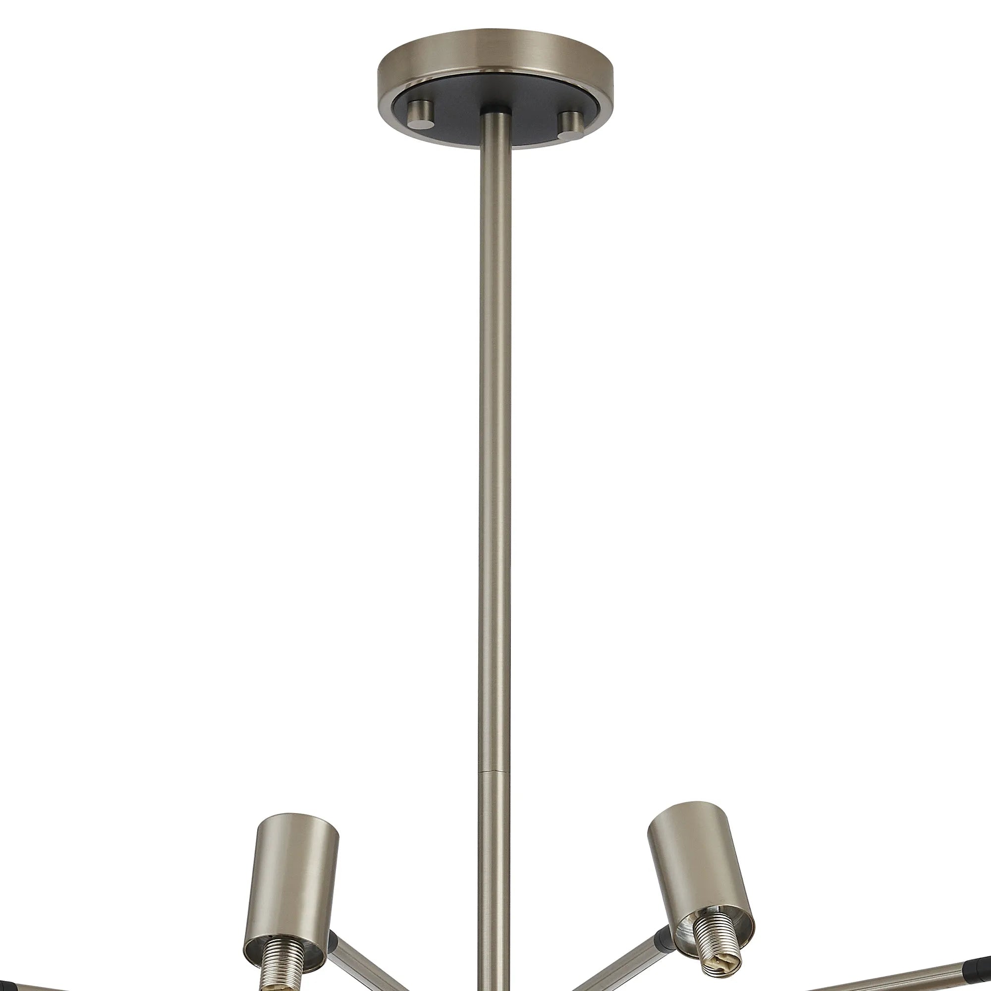 Bradley Fixed Pendant & Semi Flush Adjustable Arms 12 Light - Satin Nickel & Black