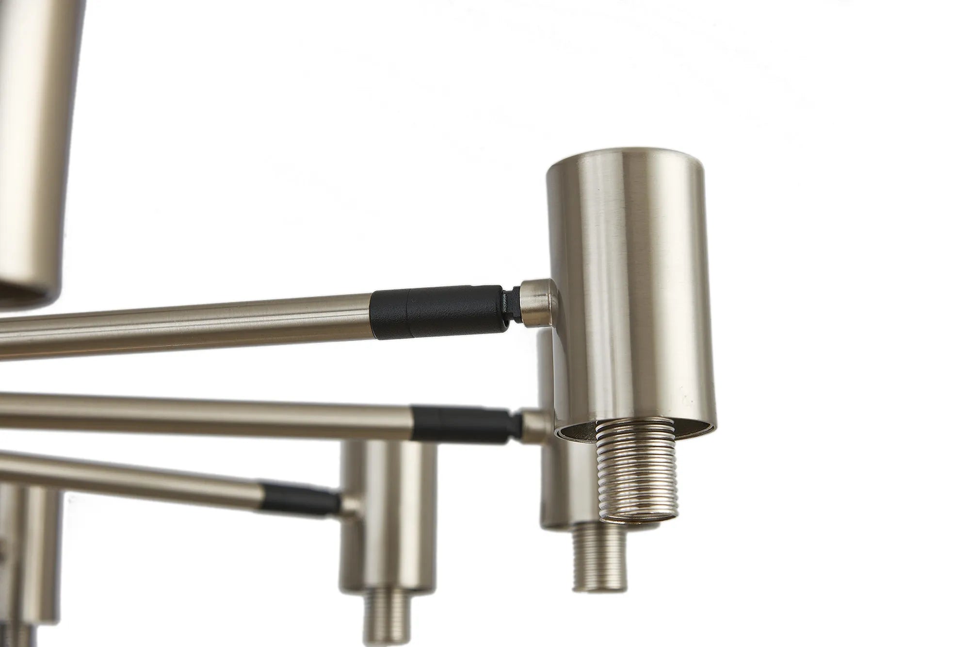 Bradley Fixed Pendant & Semi Flush Adjustable Arms 12 Light - Satin Nickel & Black