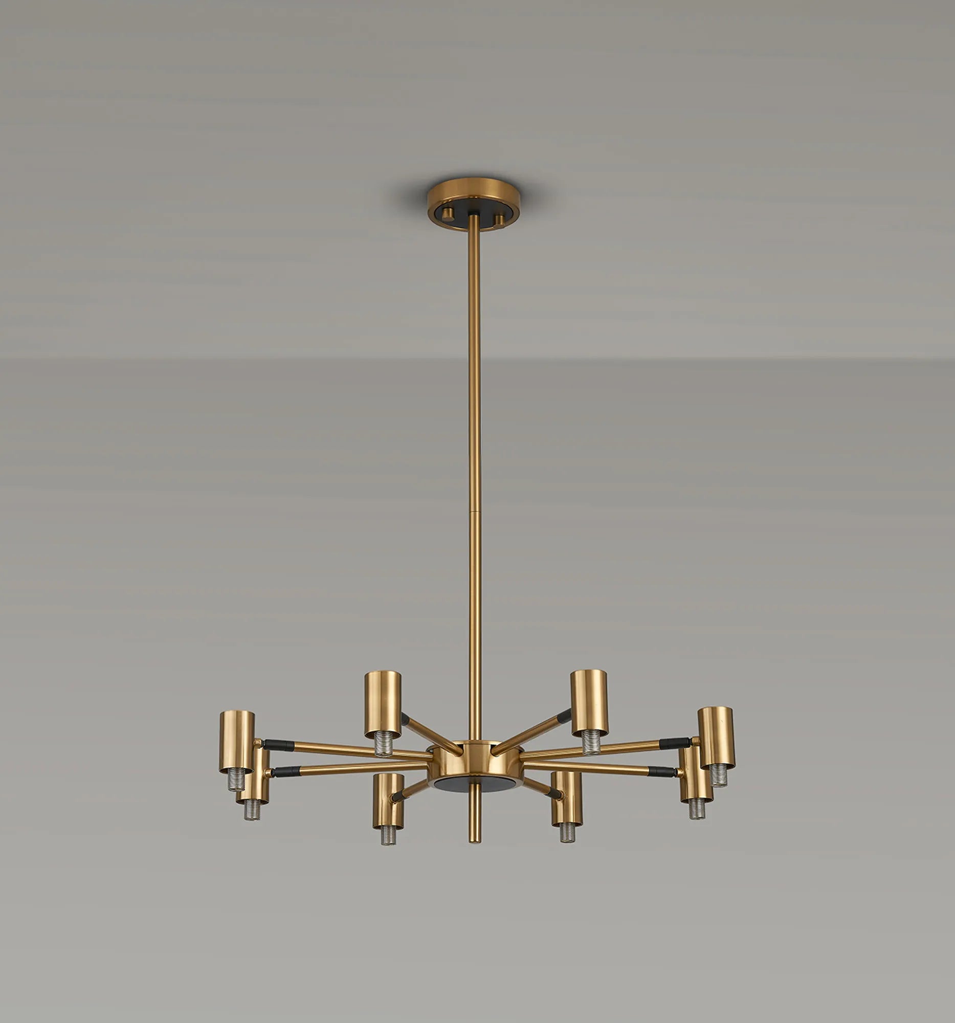 Bradley Fixed Pendant & Semi Flush Adjustable Arms 8 Light - Brass & Black
