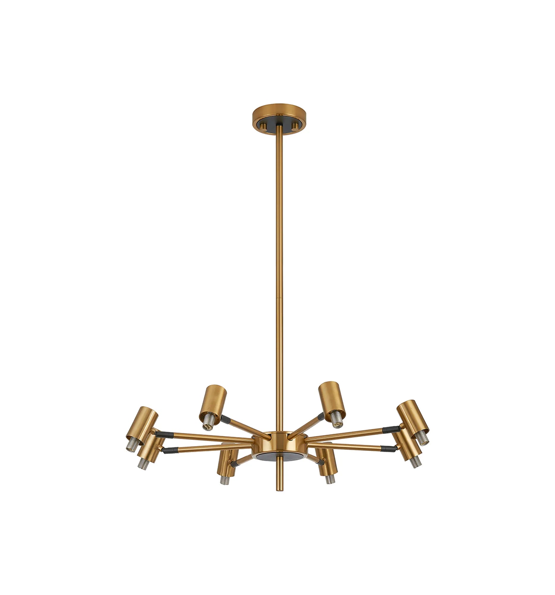 Bradley Fixed Pendant & Semi Flush Adjustable Arms 8 Light - Brass & Black