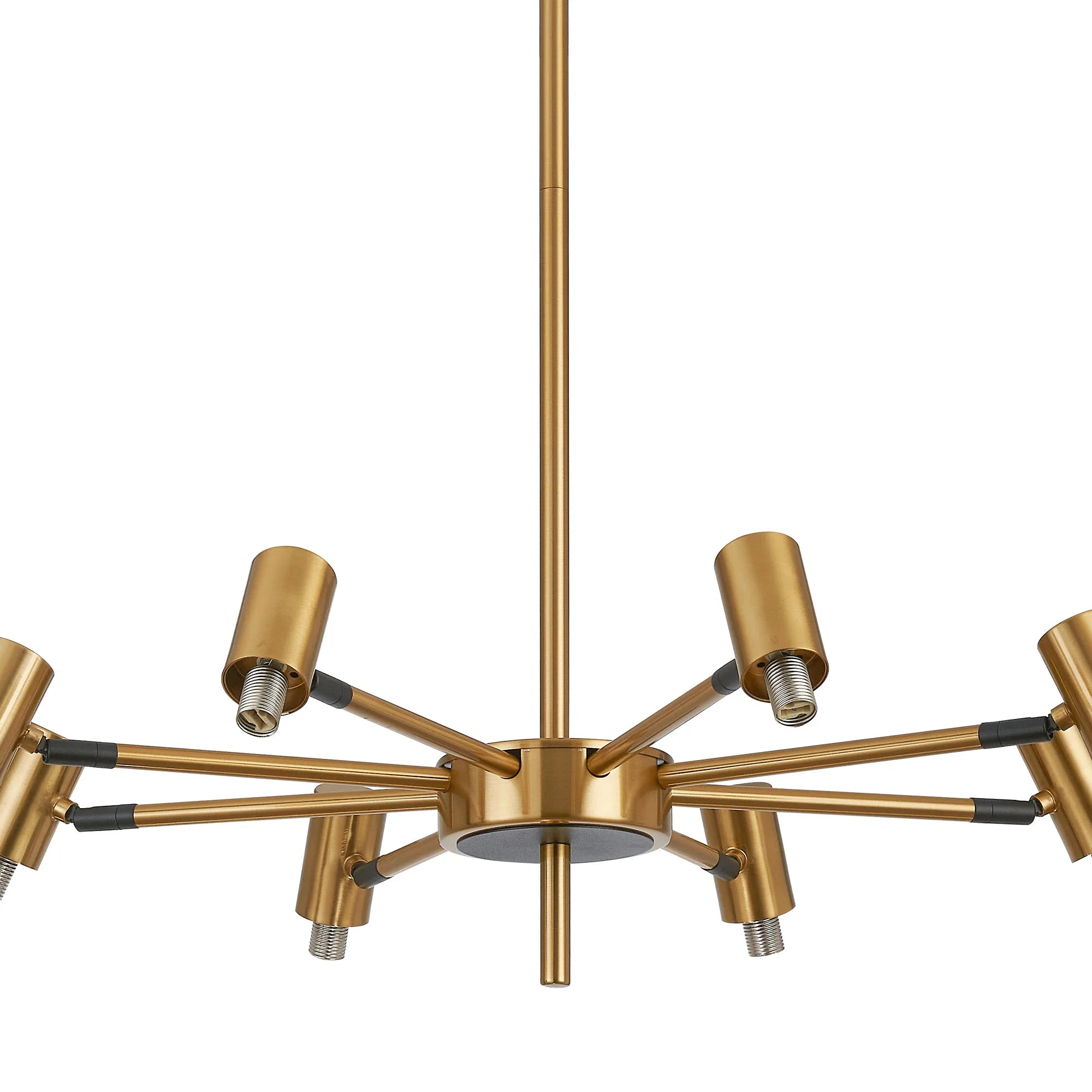 Bradley Fixed Pendant & Semi Flush Adjustable Arms 8 Light - Brass & Black
