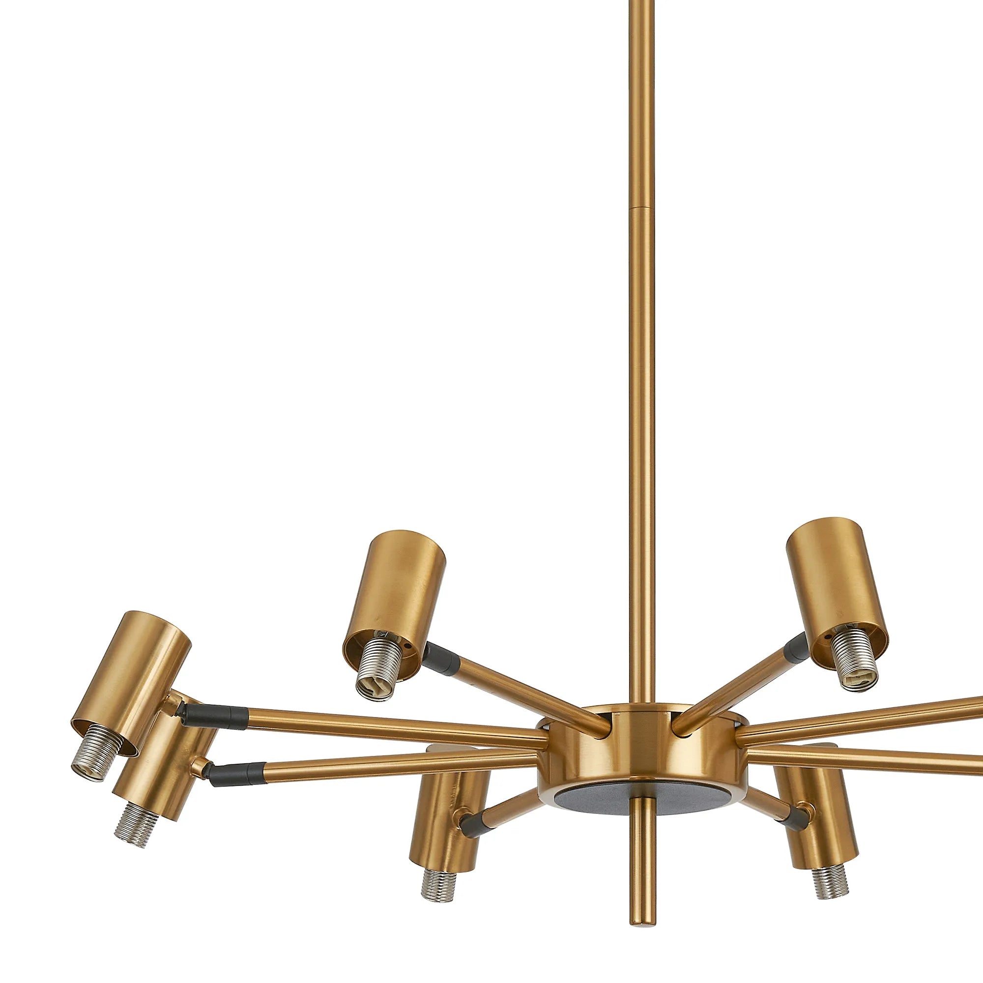 Bradley Fixed Pendant & Semi Flush Adjustable Arms 8 Light - Brass & Black