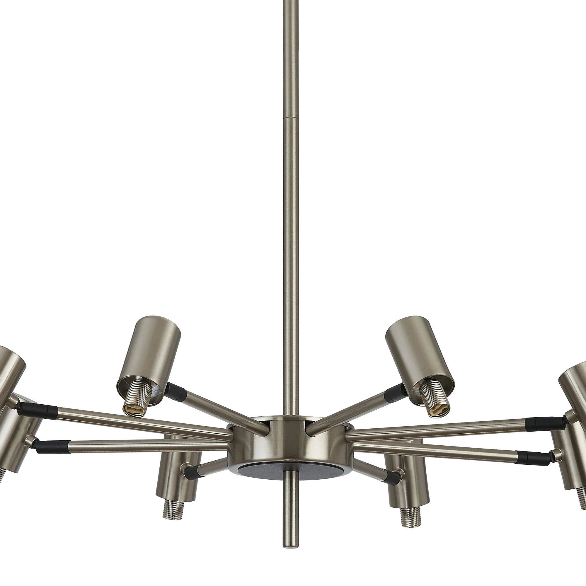 Bradley Fixed Pendant & Semi Flush Adjustable Arms 8 Light - Satin Nickel & Black