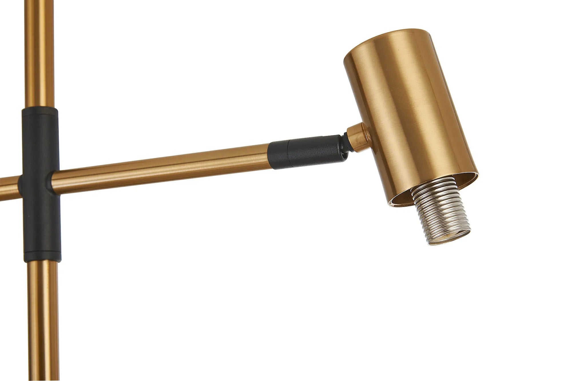 Bradley Floor Light - Adjustable Arm without Shade - Brass & Black