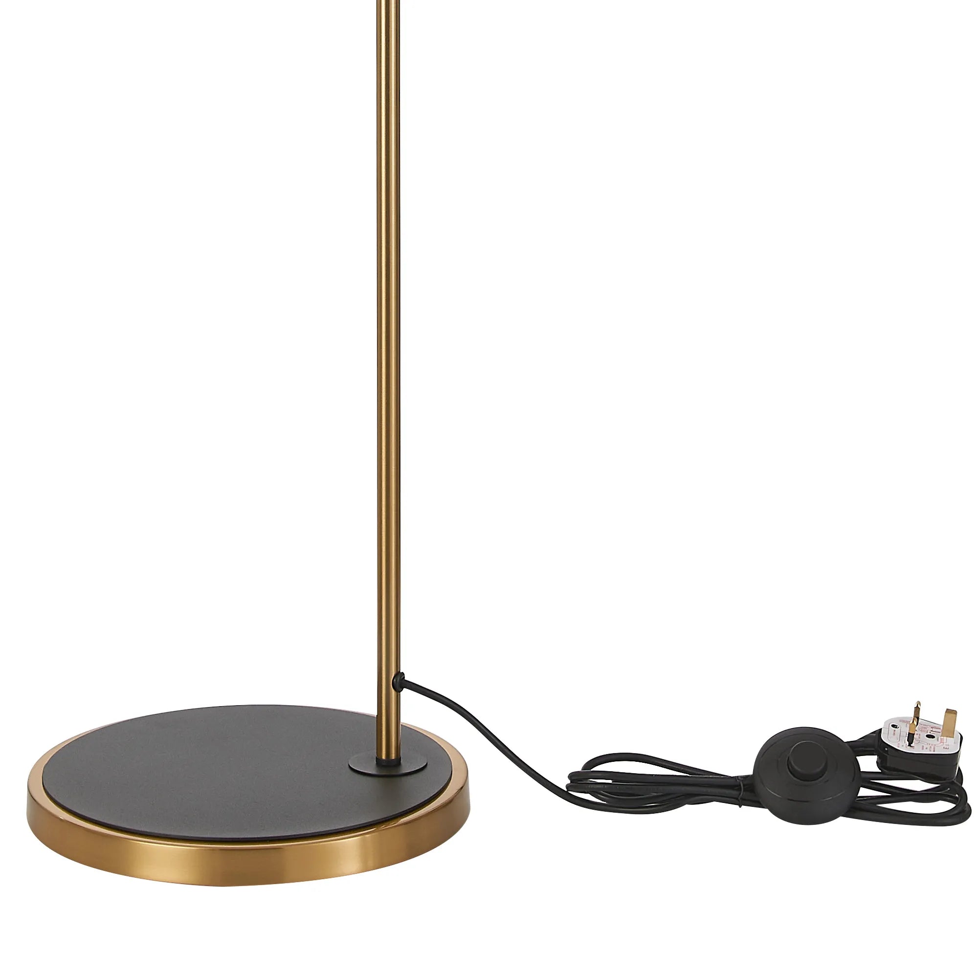 Bradley Floor Light - Adjustable Arm without Shade - Brass & Black
