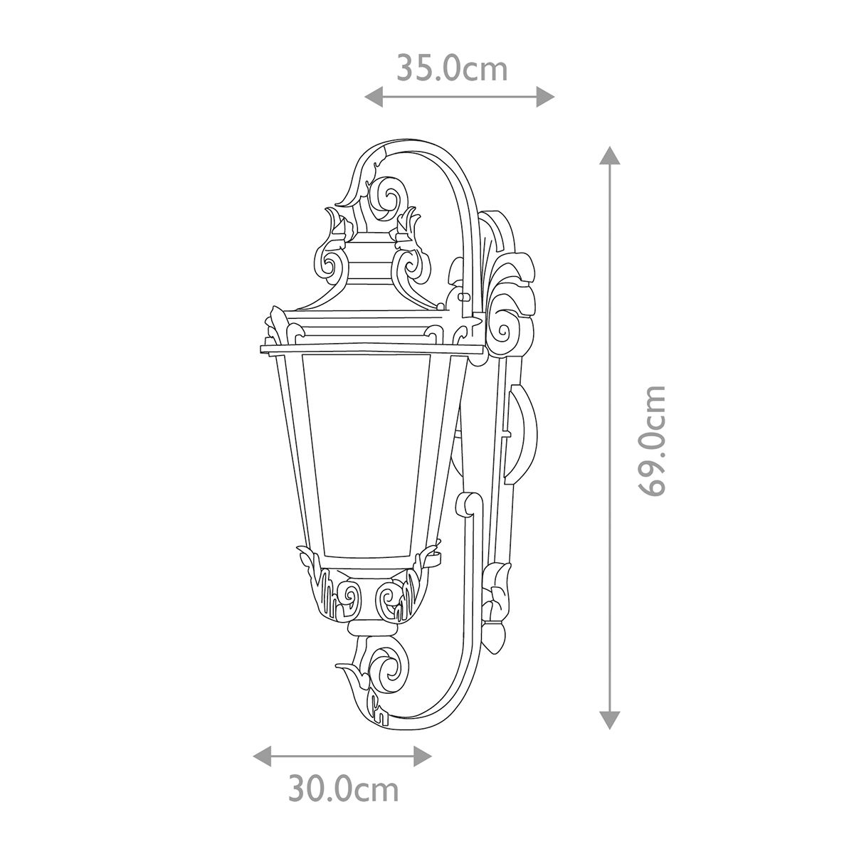 Elstead Baltimore Single Large Wall Lantern - Weathered Bronze