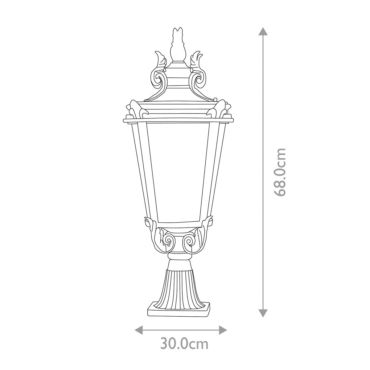 Elstead Baltimore Single Large Pedestal Lantern - Weathered Bronze