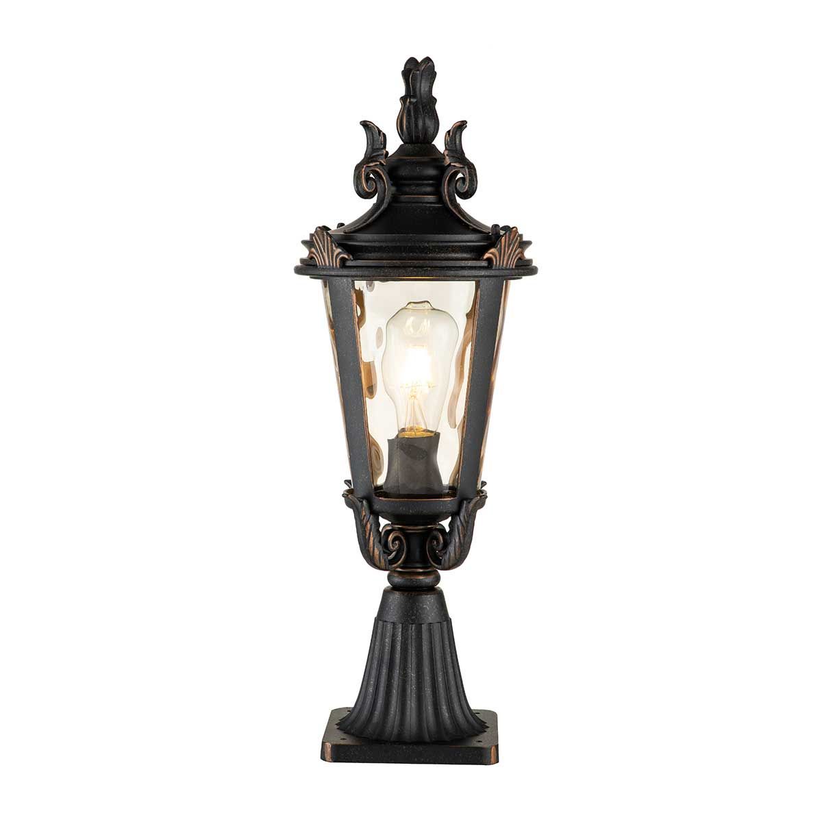 Elstead Baltimore Single Medium Pedestal Lantern - Weathered Bronze