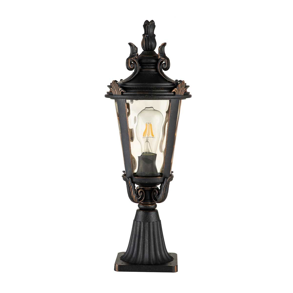 Elstead Baltimore Single Medium Pedestal Lantern - Weathered Bronze