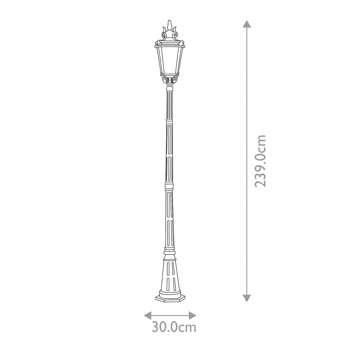 Elstead Baltimore Single Large Lamp Post - Weathered Bronze