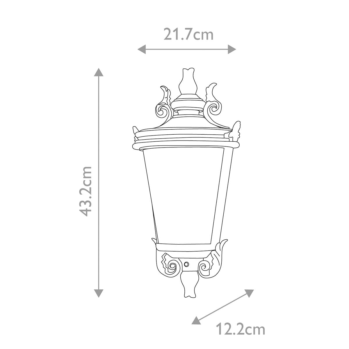 Elstead Baltimore Single Medium Half Lantern - Weathered Bronze