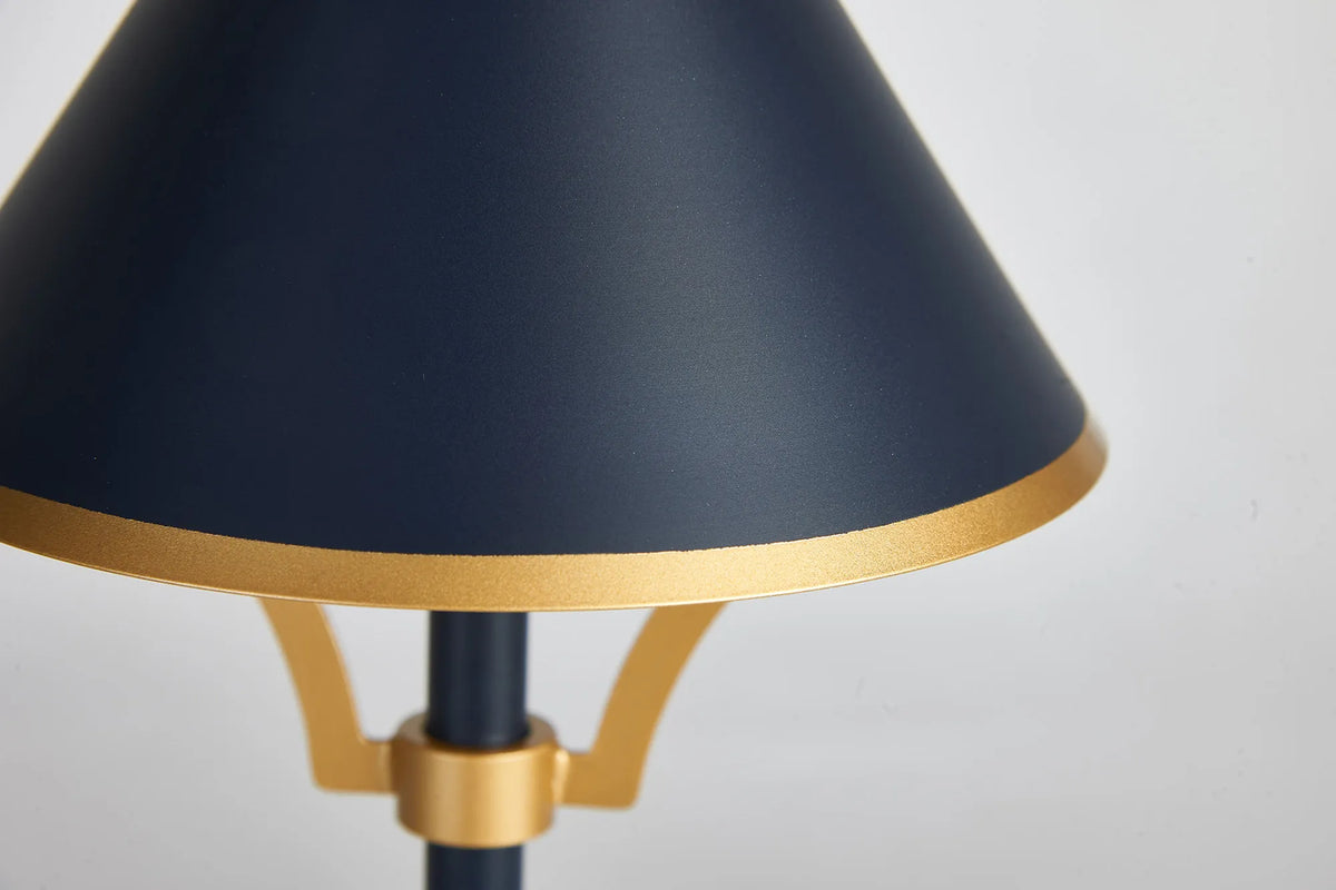 Fabula Buckingham Table Lamp Rechargeable Battery Operated 3-Step Dimming – 15 cm – Navy Blue & Gold