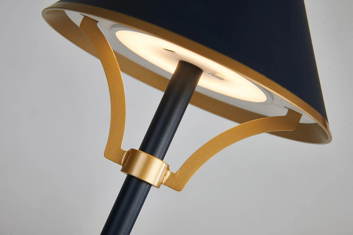 Fabula Buckingham Table Lamp Rechargeable Battery Operated 3-Step Dimming – 15 cm – Navy Blue & Gold