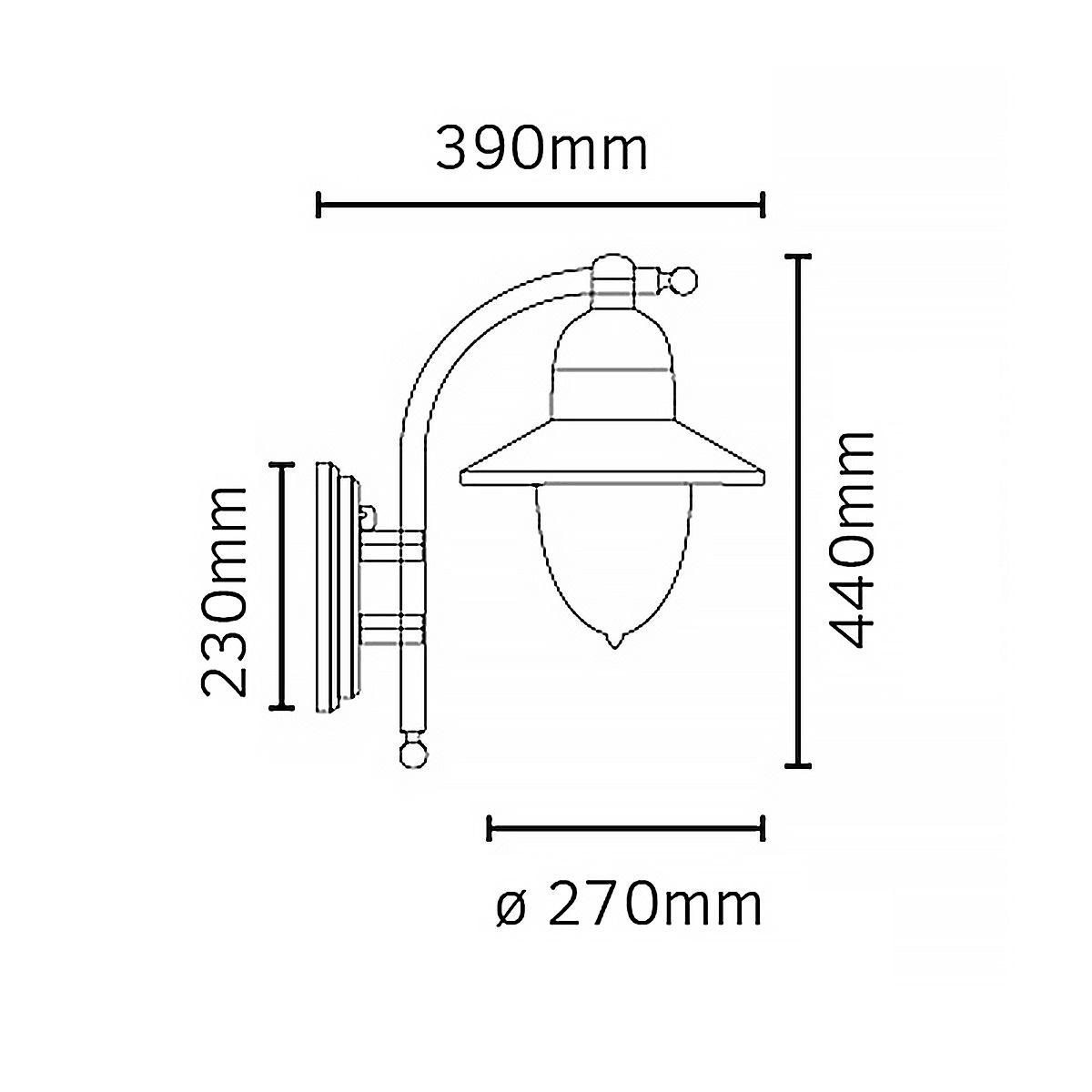 Norlys Como Single Wall Lantern - Black