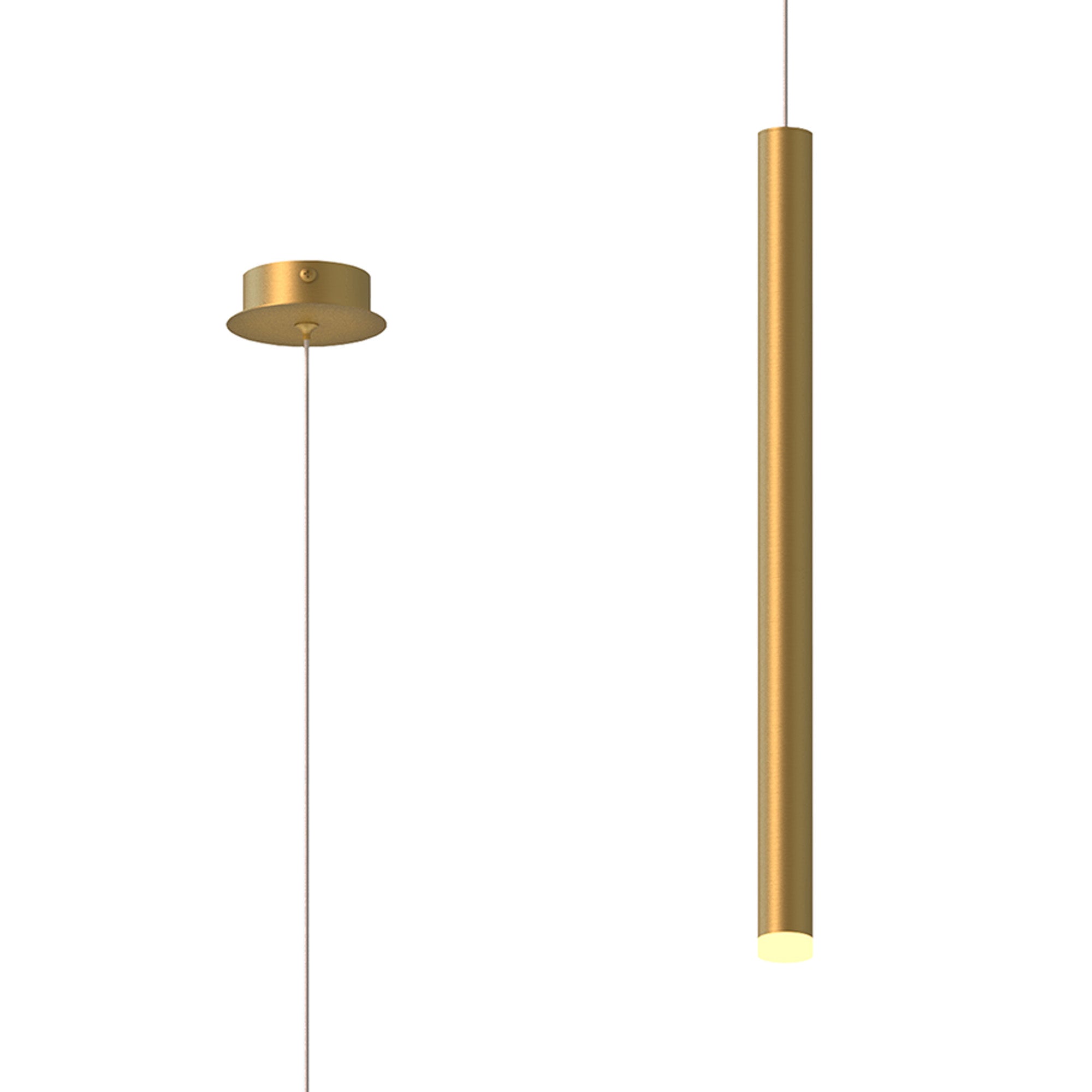 Mantra Cala 52cm Tube 1 Light Pendant 6W LED - Gold