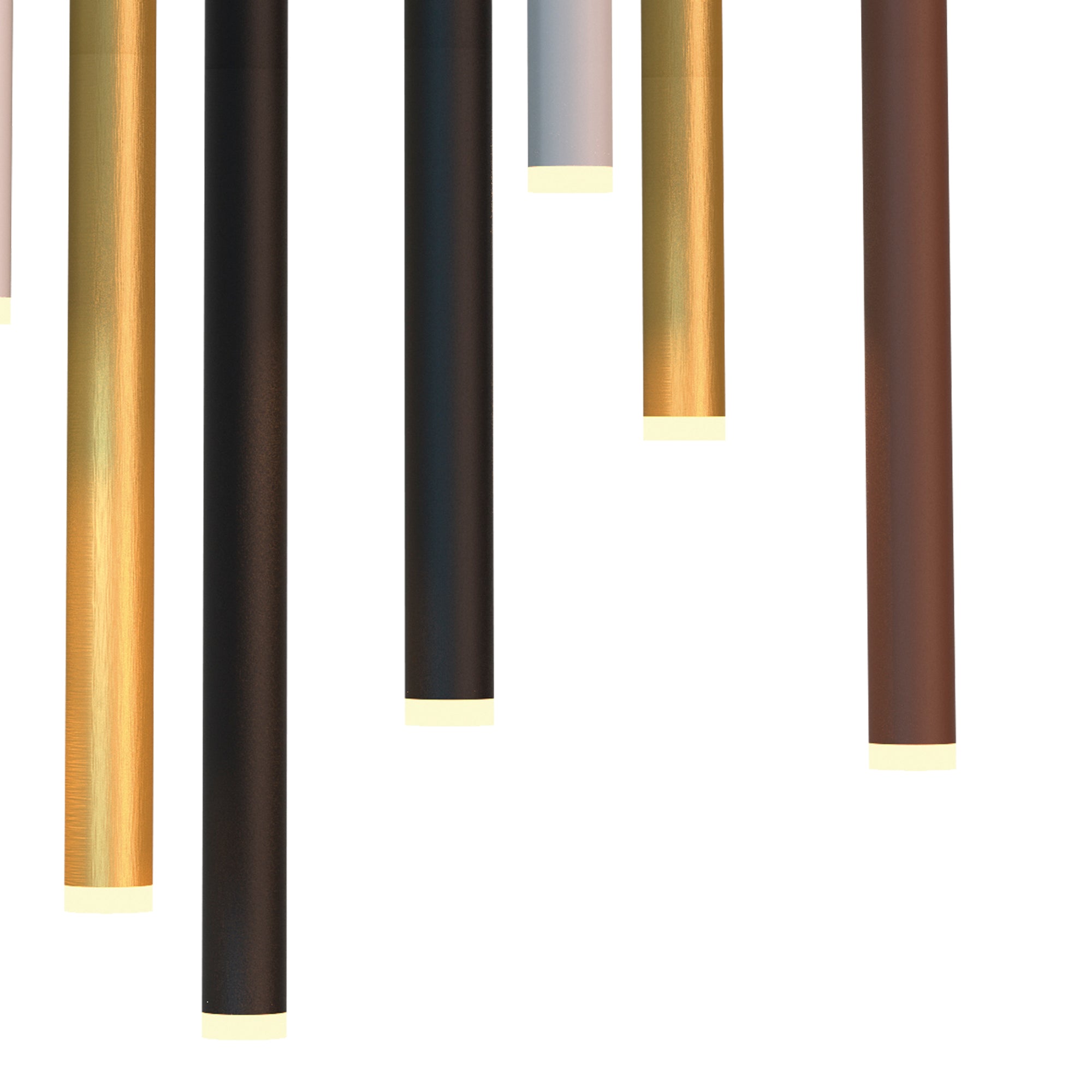 Mantra Cala Rectangle 8 Light Pendant - Sand White, Sand Black, Gold & Rust Brown