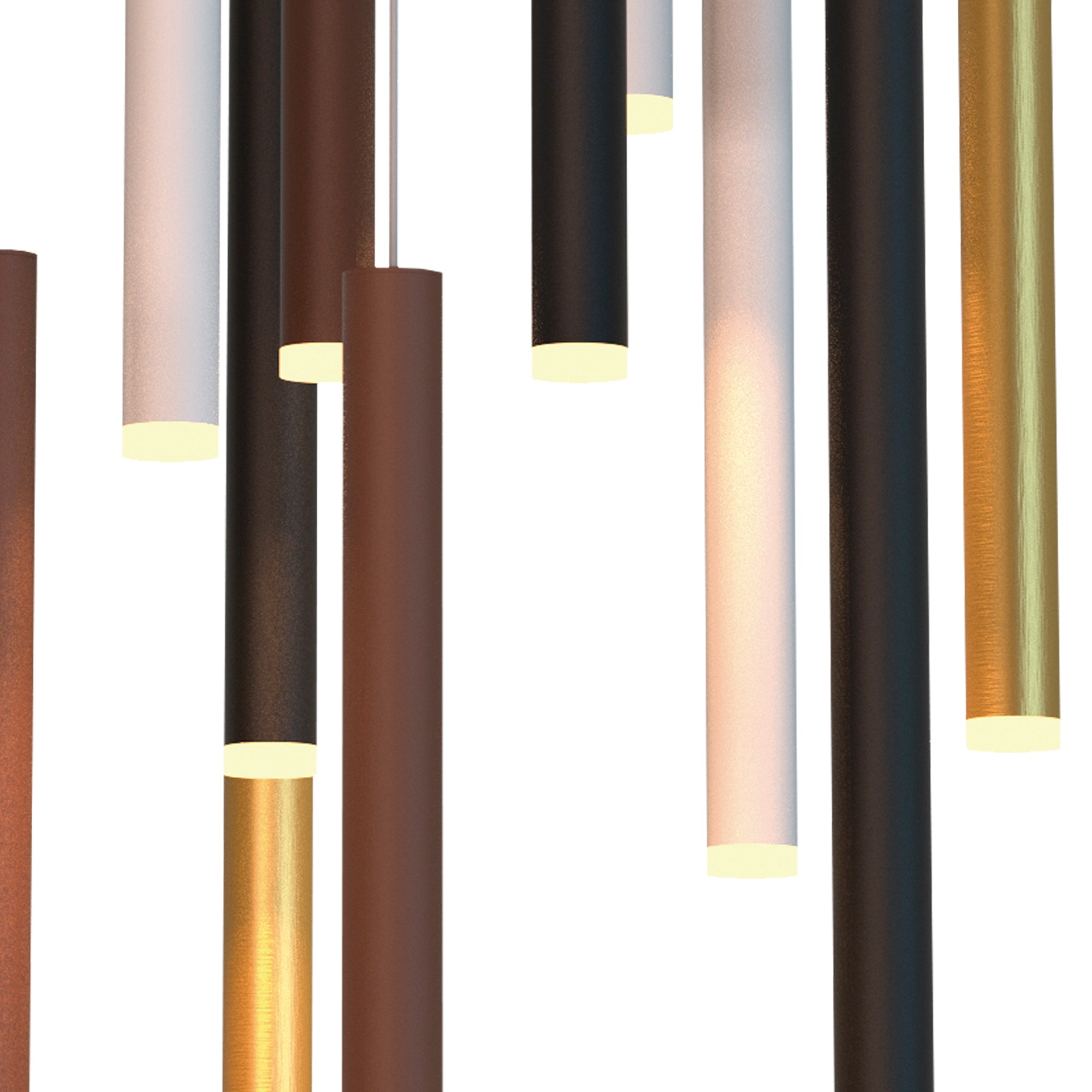 Mantra Cala Round 14 Light Pendant - Sand White, Sand Black, Gold & Rust Brown