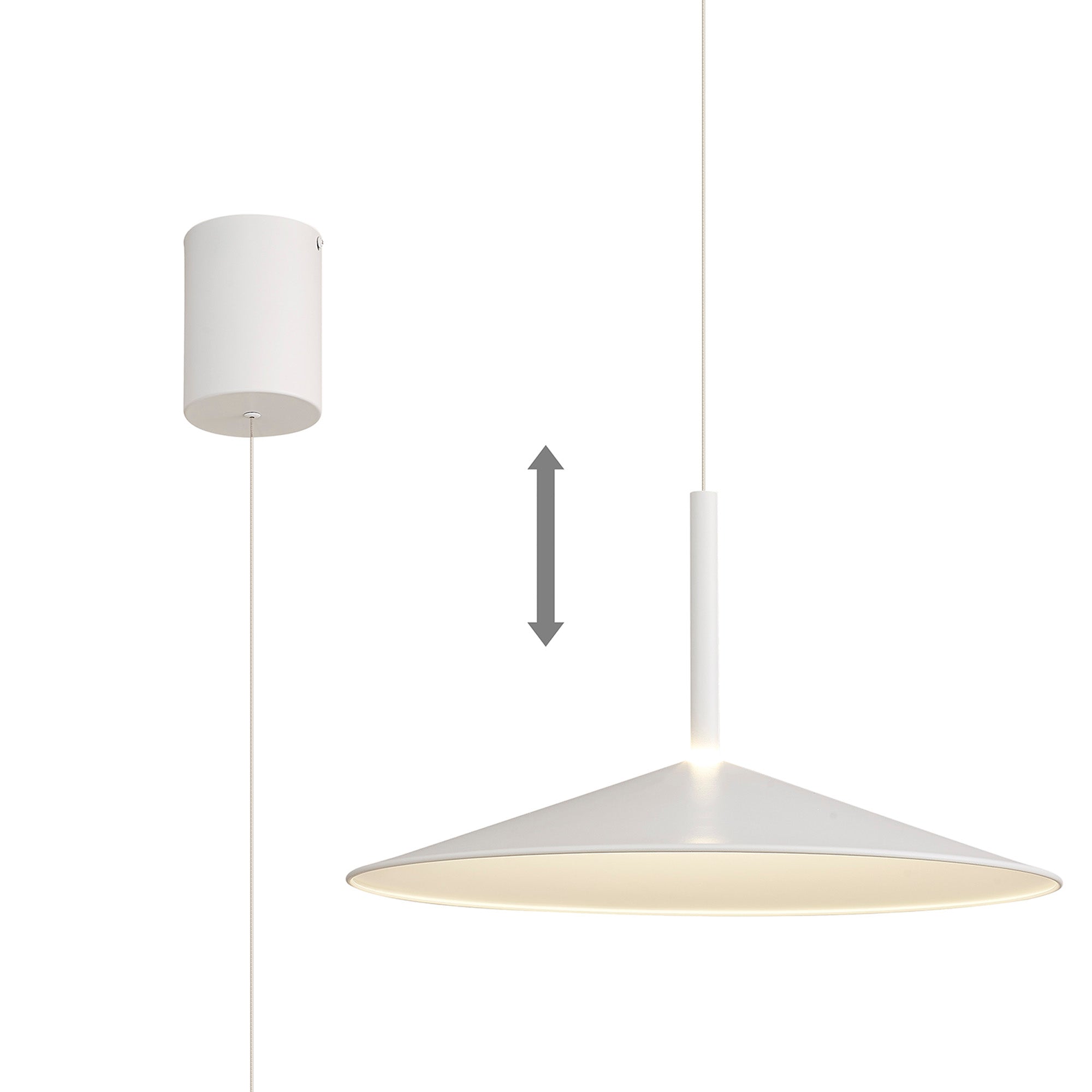 Mantra Calice 48cm Rise And Fall Pendant 16W LED - White