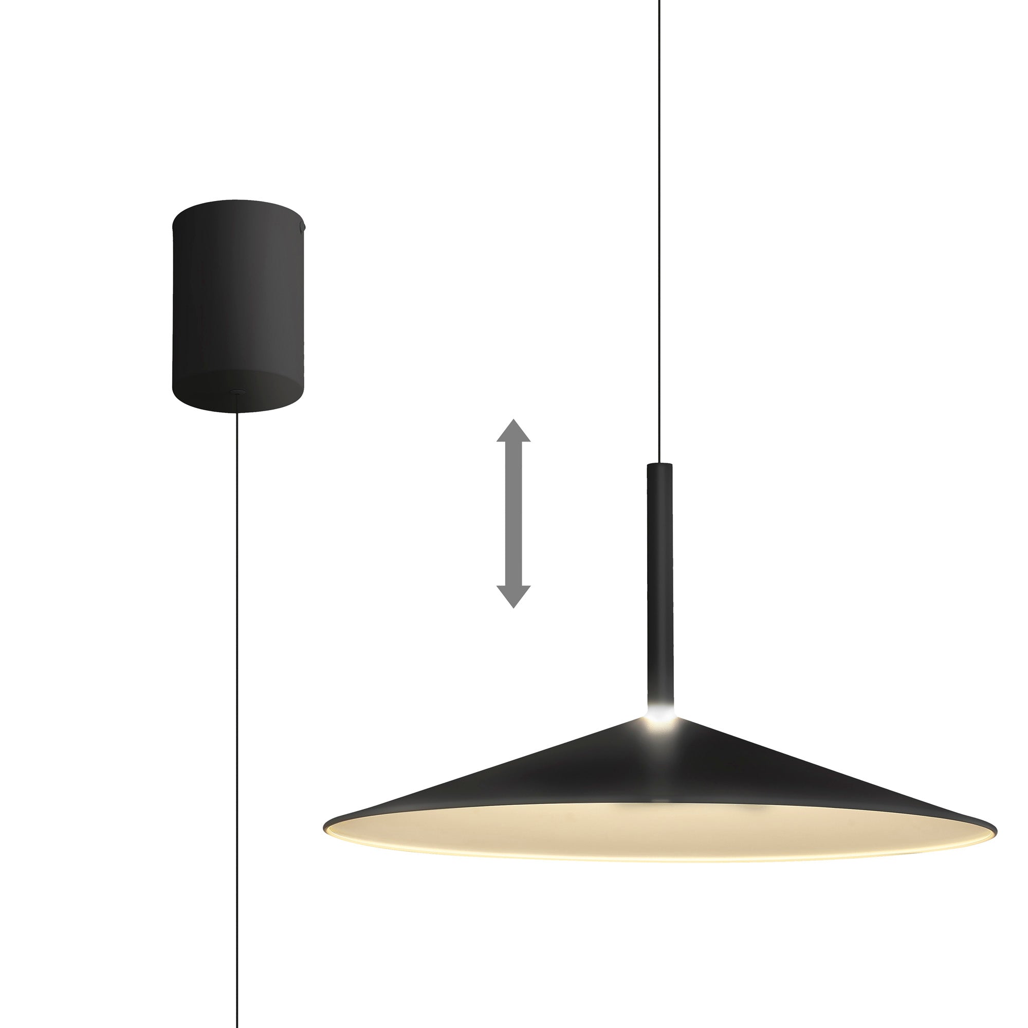 Mantra Calice 48cm Rise And Fall Pendant 16W LED - Black & White