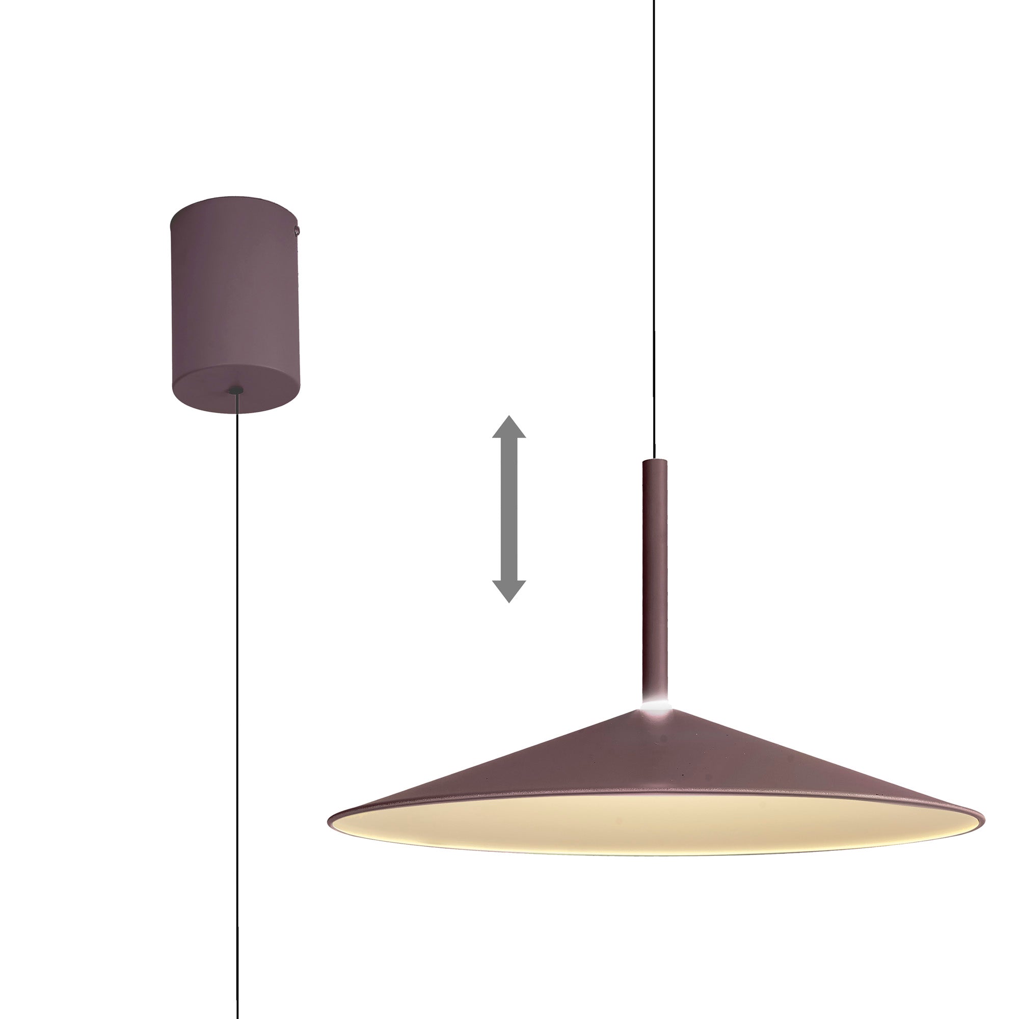 Mantra Calice 48cm Rise And Fall Pendant 16W LED - Coffee & White