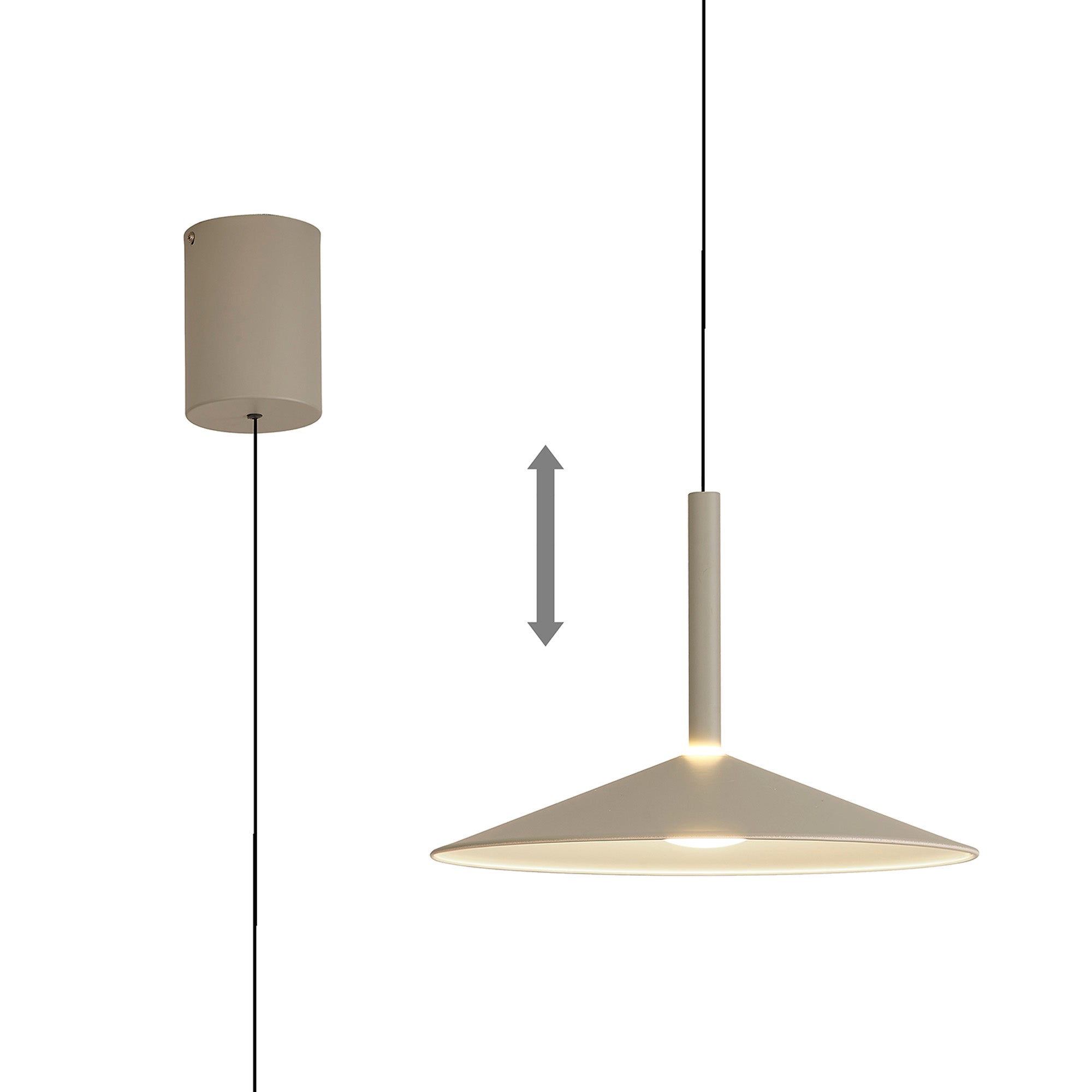 Mantra Calice 32cm Rise And Fall Pendant 9W LED - Grey & White