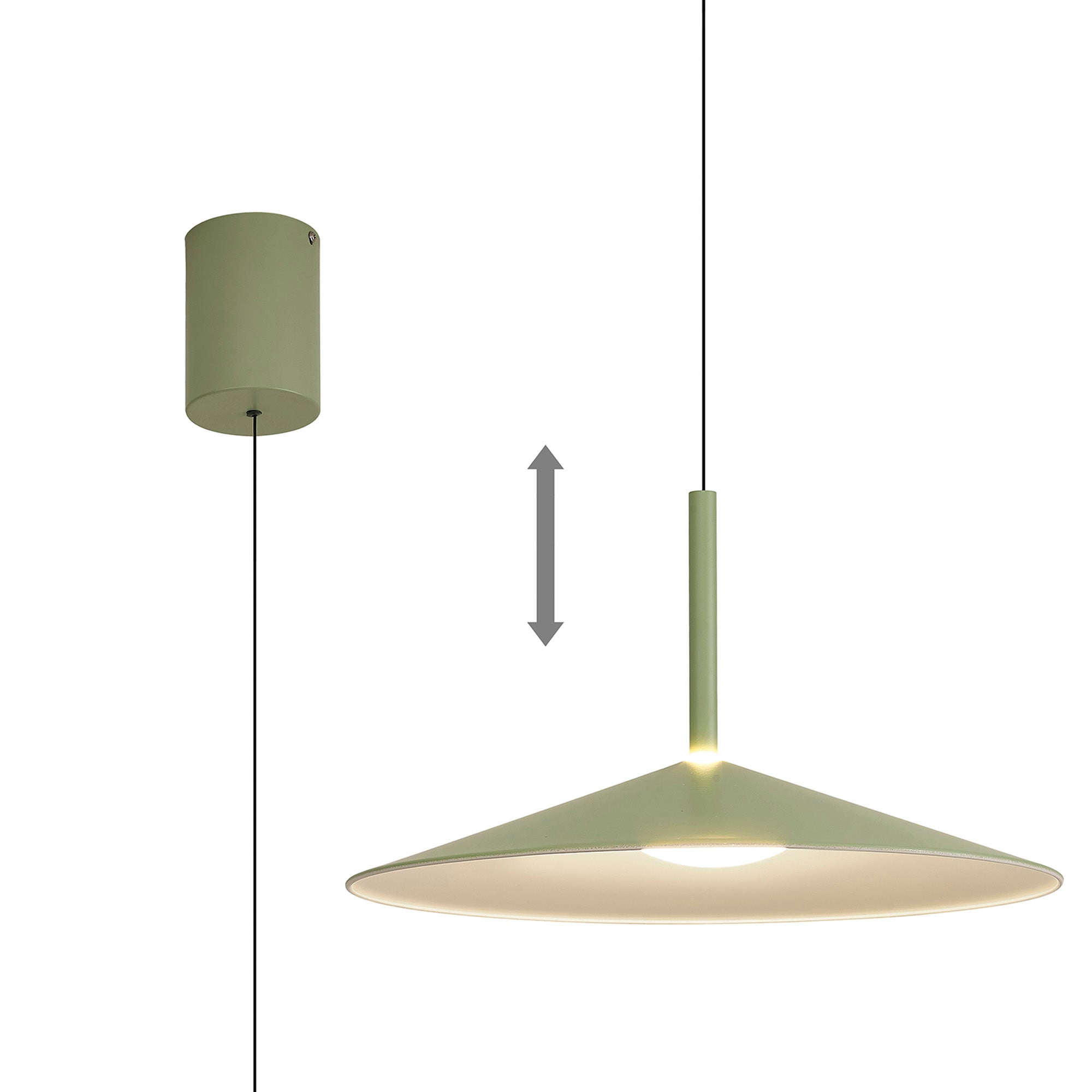 Mantra Calice 48cm Rise And Fall Pendant 16W LED - Green & White
