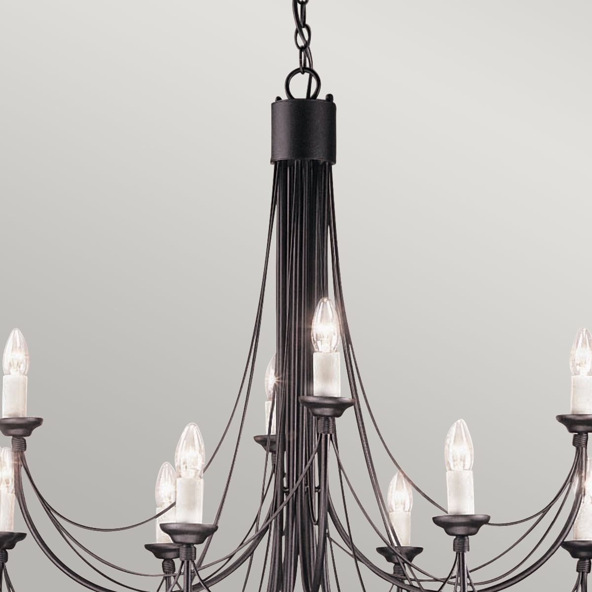 Elstead Carisbrooke 12 Light Chandelier - Black