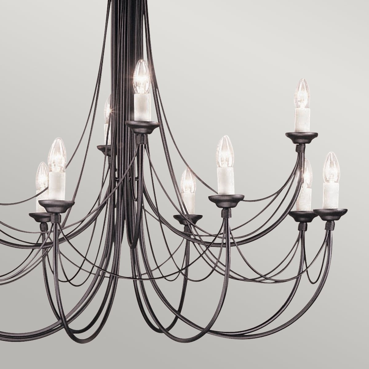 Elstead Carisbrooke 12 Light Chandelier - Black