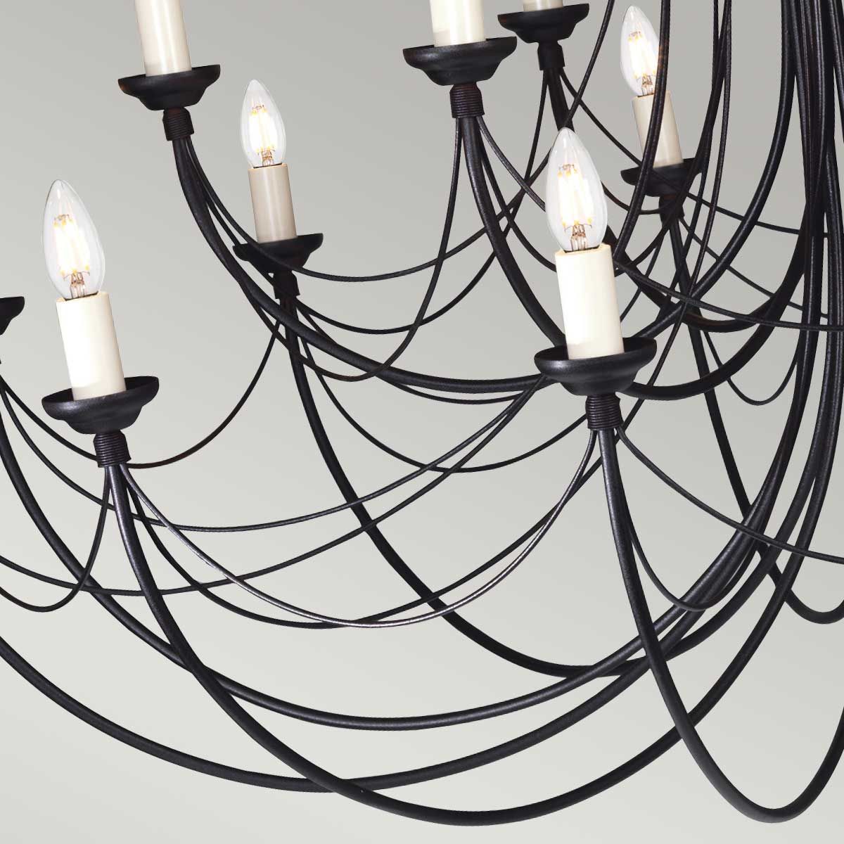 Elstead Carisbrooke 18 Light Chandelier - Black