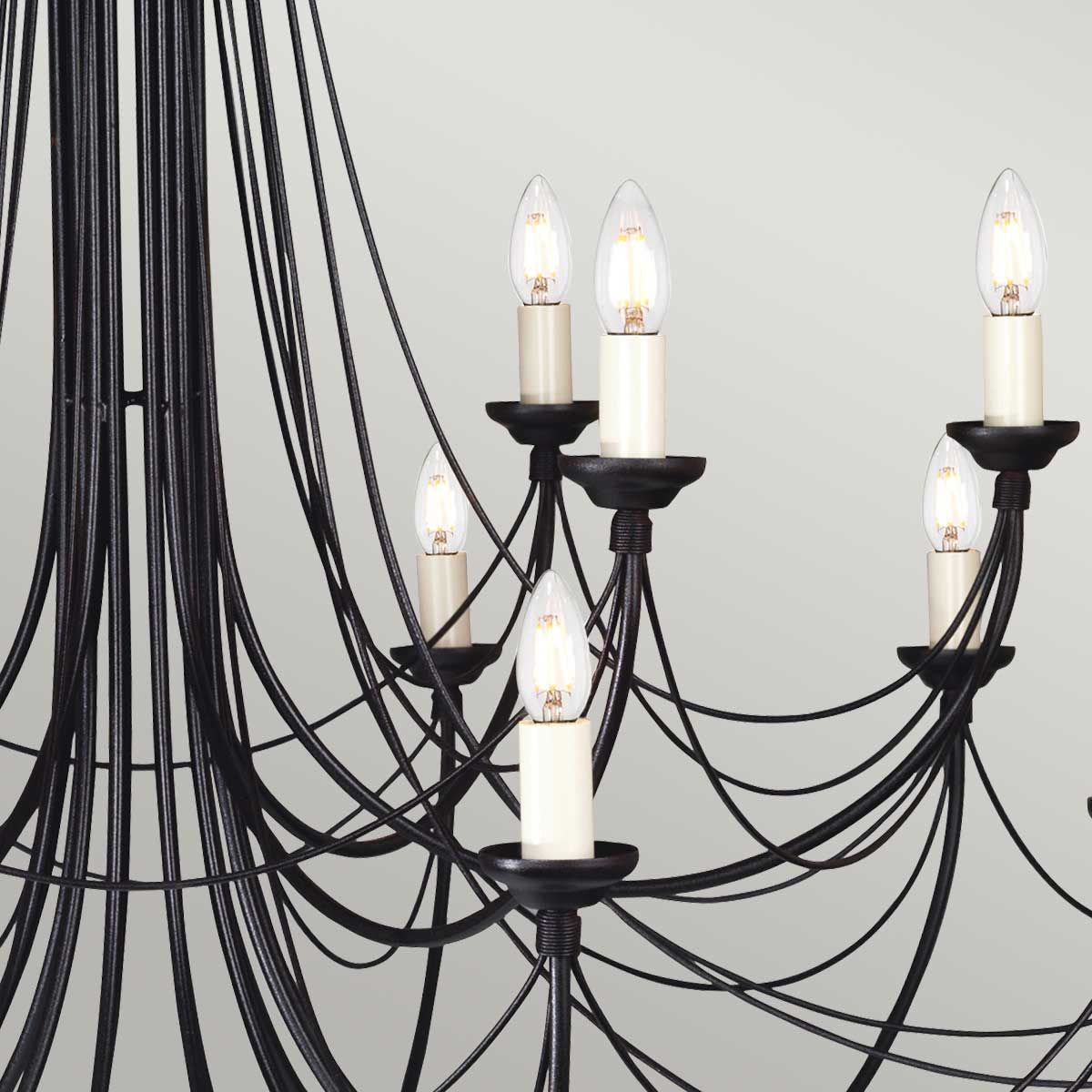 Elstead Carisbrooke 18 Light Chandelier - Black