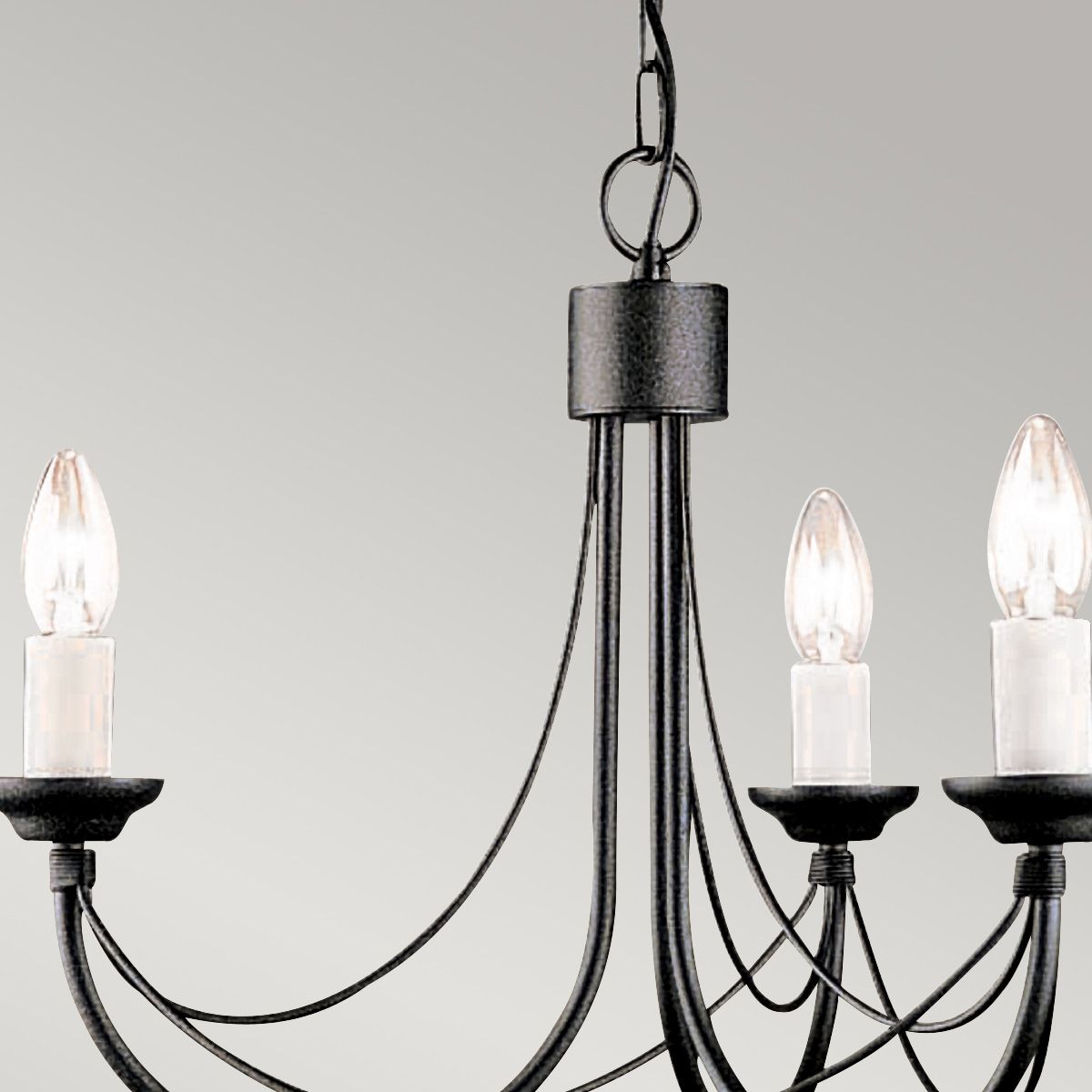 Elstead Carisbrooke 3 Light Chandelier - Black