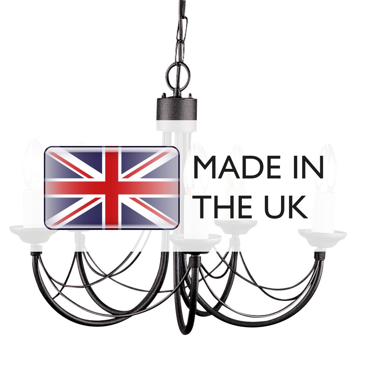 Elstead Carisbrooke 5 Light Chandelier - Black