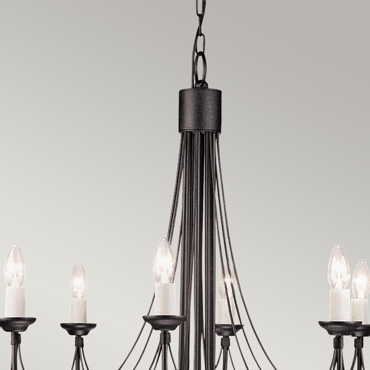 Elstead Carisbrooke 8 Light Chandelier - Black