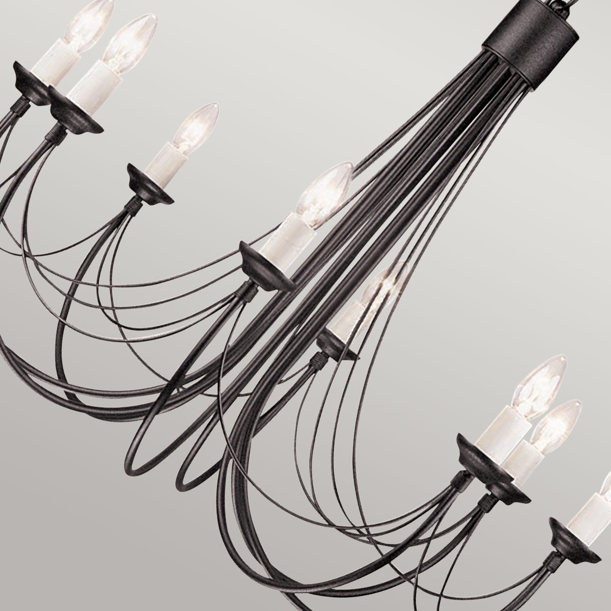 Elstead Carisbrooke 8 Light Chandelier - Black