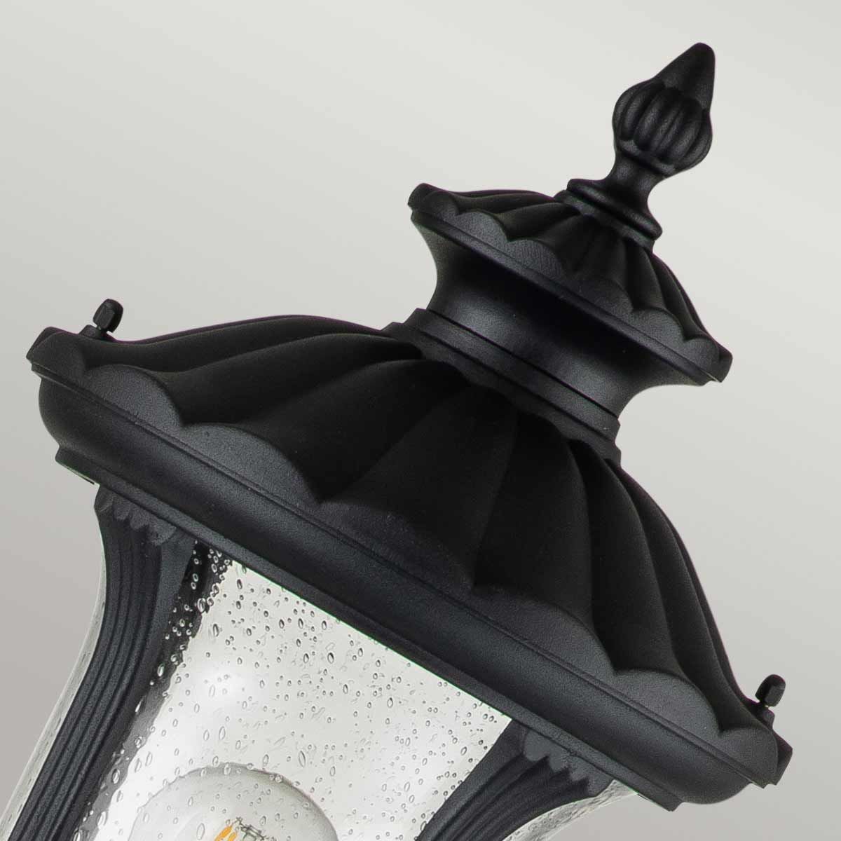 Elstead Chicago Single Small Pillar Lantern - Textured Black