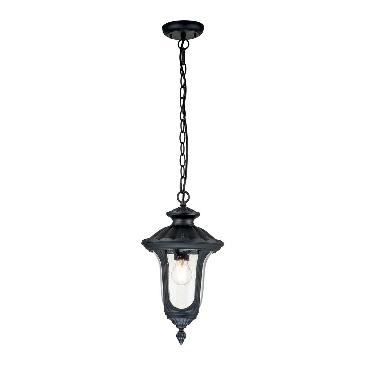 Elstead Chicago Single Small Chain Lantern - Textured Black