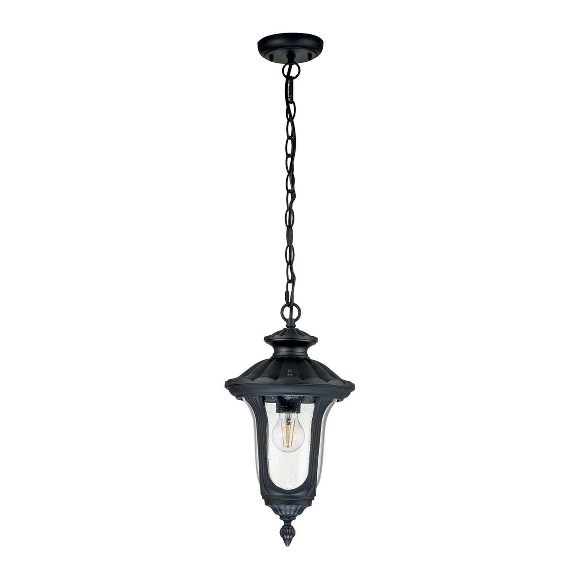 Elstead Chicago Single Small Chain Lantern - Textured Black