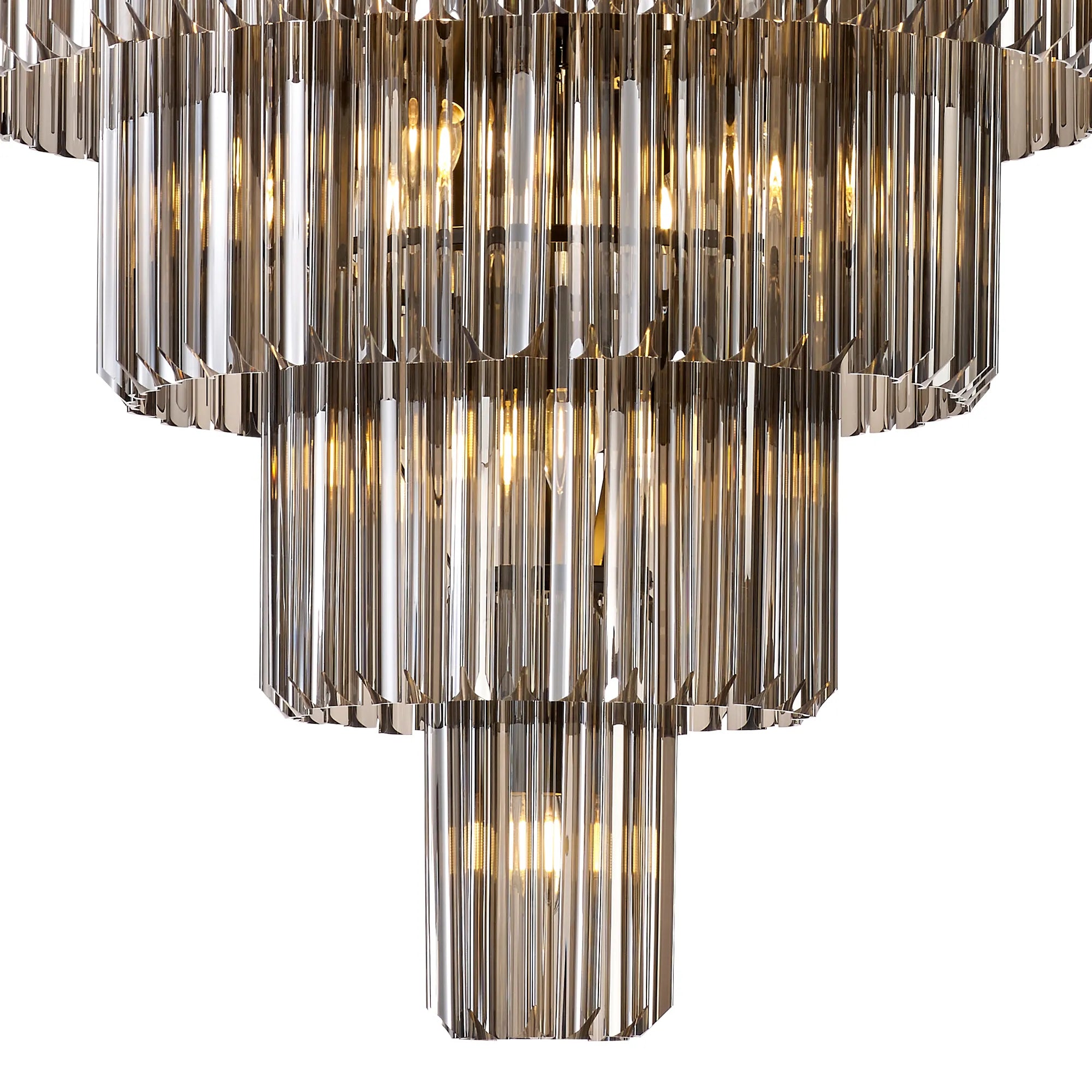 Cedar 96cm 5-Tier Pendant 23 Light - Matt Black & Smoked