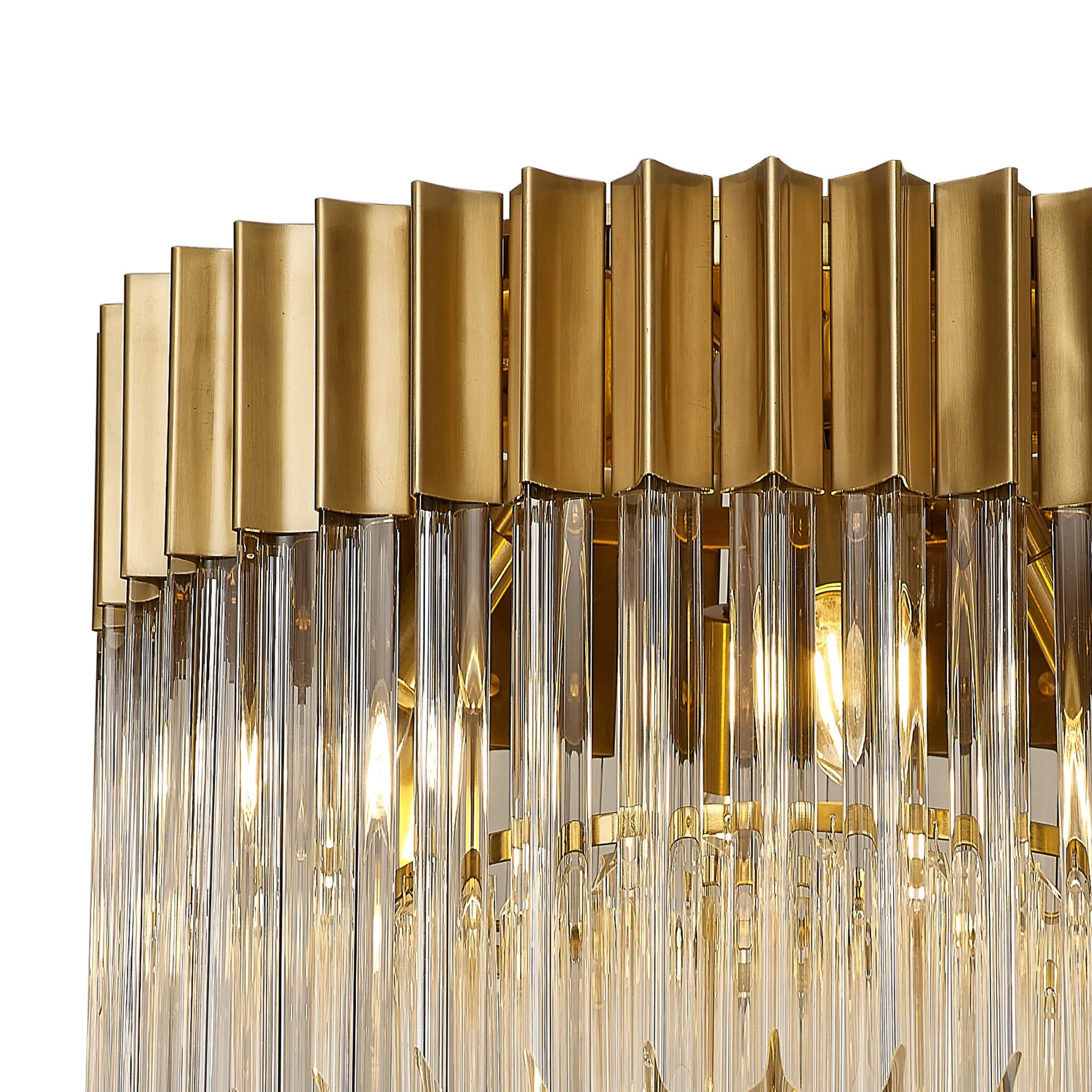 Cedar 45cm Flush Ceiling Round 5 Light - Brass & Clear
