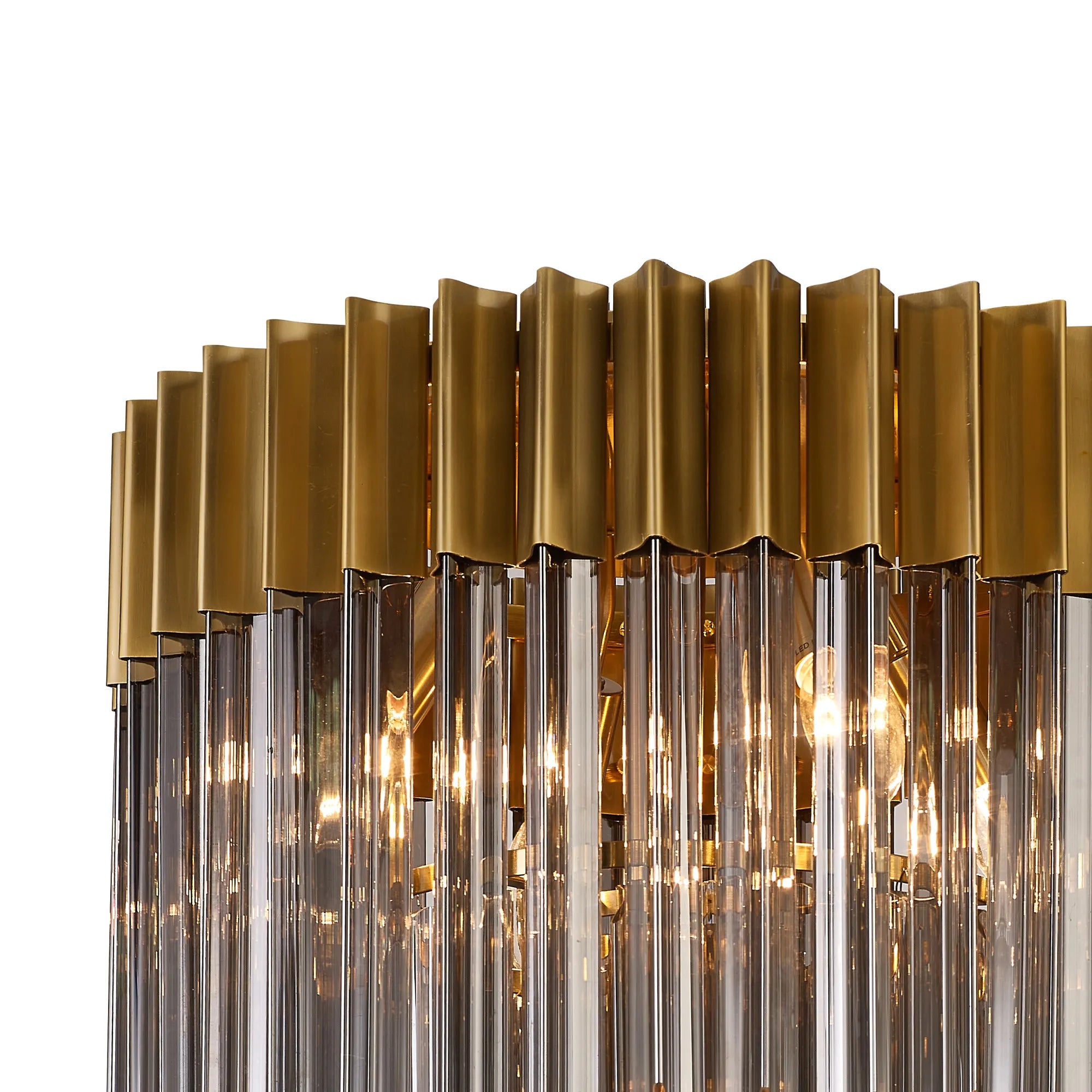 Cedar 45cm Flush Ceiling Round 5 Light - Brass & Smoked
